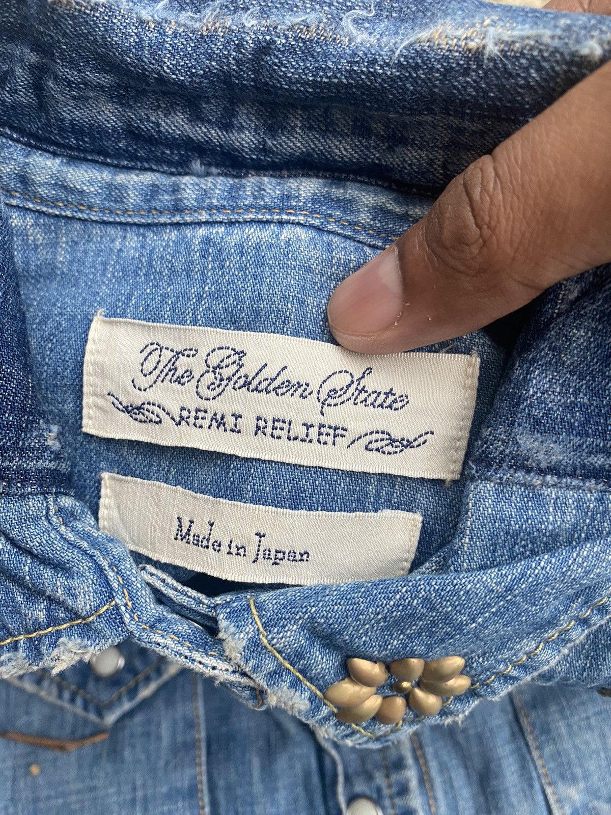 Remi Relief × Vintage Vintage Remi Relief Japan Pearl Snap Button Denim Shirt Size S / US 4 / IT 40 - 12 Thumbnail