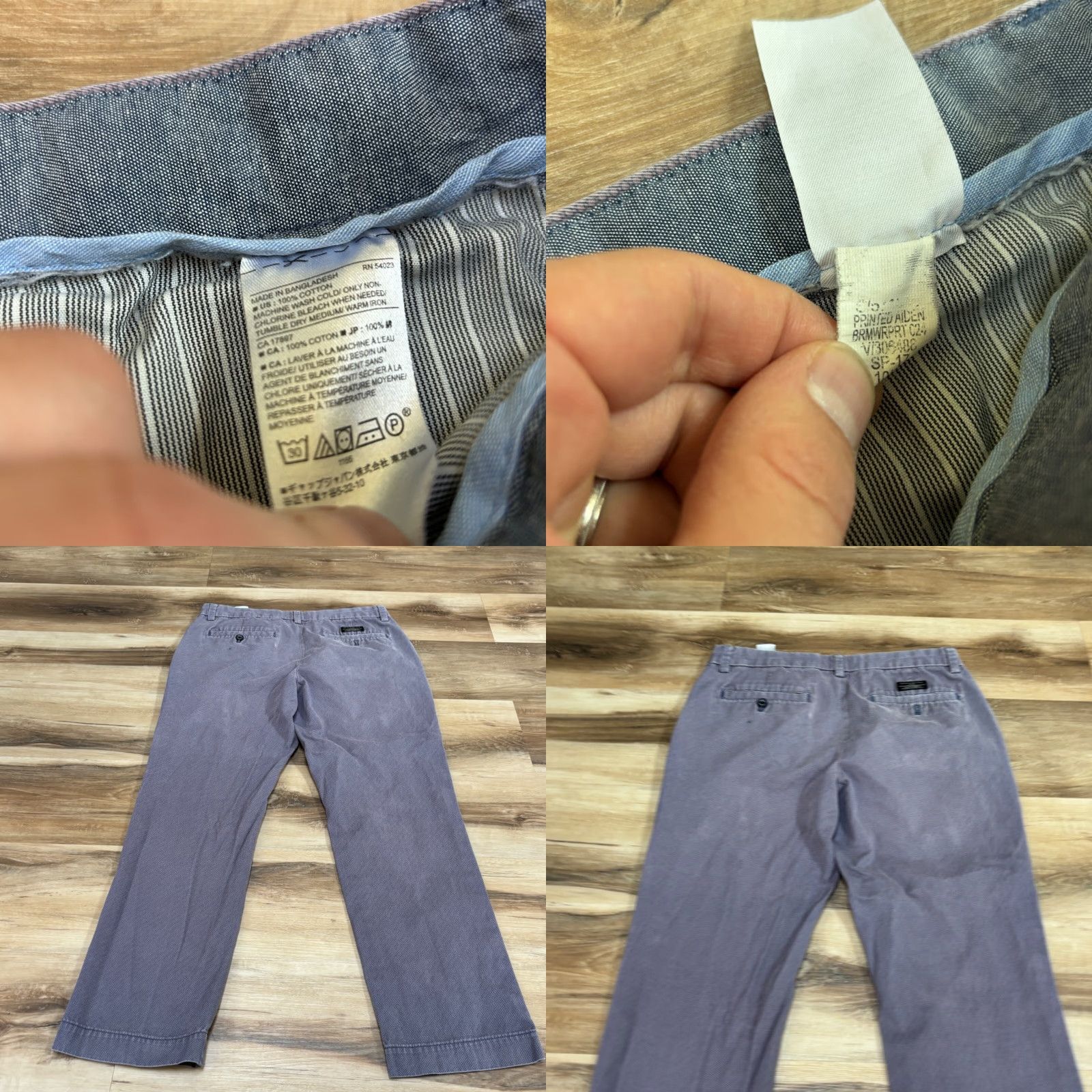 Banana Republic Banana Republic Pants Mens 32 x 28 Aiden Chino 100% Cotton Printed Purple Geometric Canvas Regular Flat Front Zip Size US 32 / EU 48 - 8 Thumbnail
