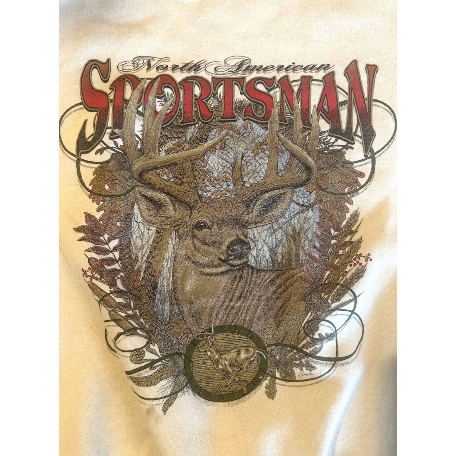 Vintage VINTAGE North American Sportsman Field Master 2XL Tan Crewneck Sweatshirt Men Buck 90s Crew Neck Pullover Size US XXL / EU 58 / 5 - 2 Thumbnail