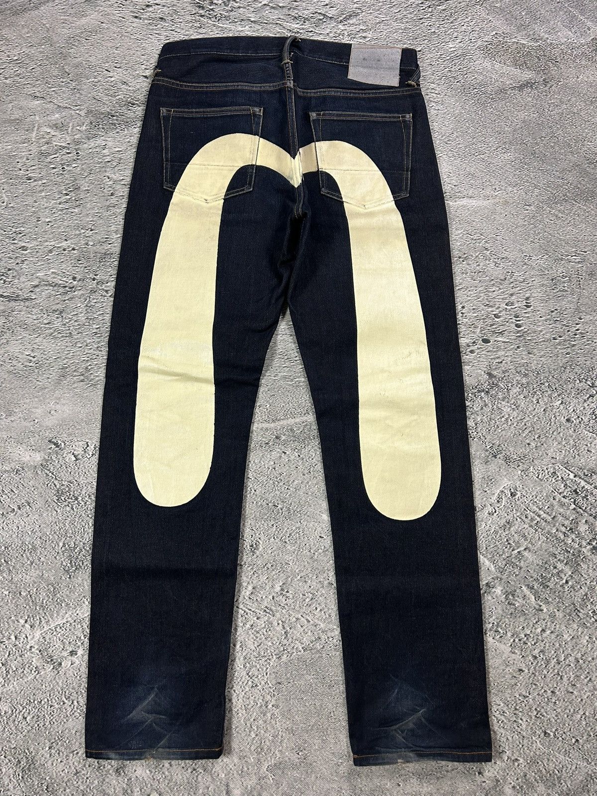 Evisu × Japanese Brand × Vintage Evisu jeans red daicock big logo
