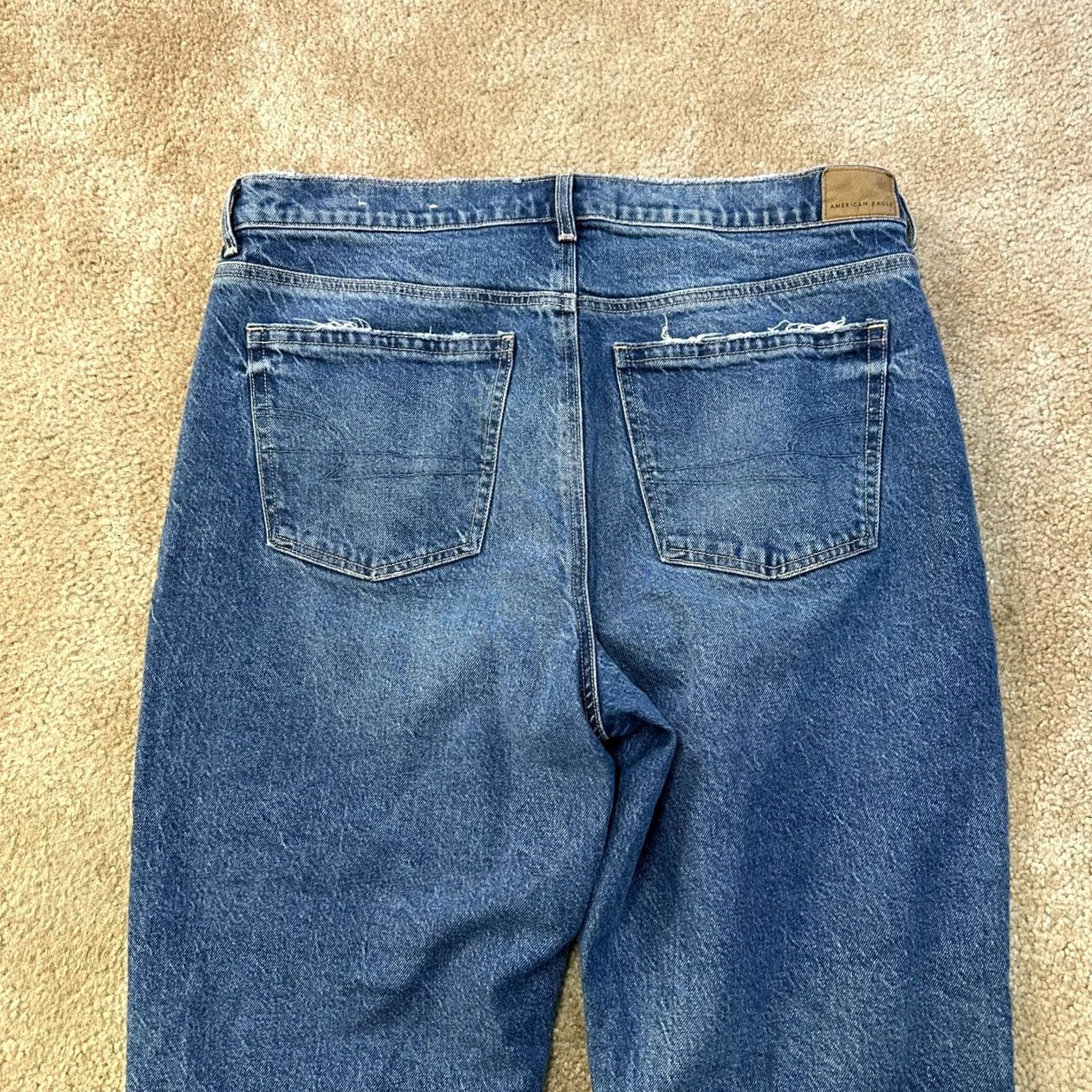 American Eagle Outfitters American Eagle High Straight Leg Jeans Women 16s Blue Denim stretch Super Size 38" / US 16 / IT 52 - 6 Thumbnail