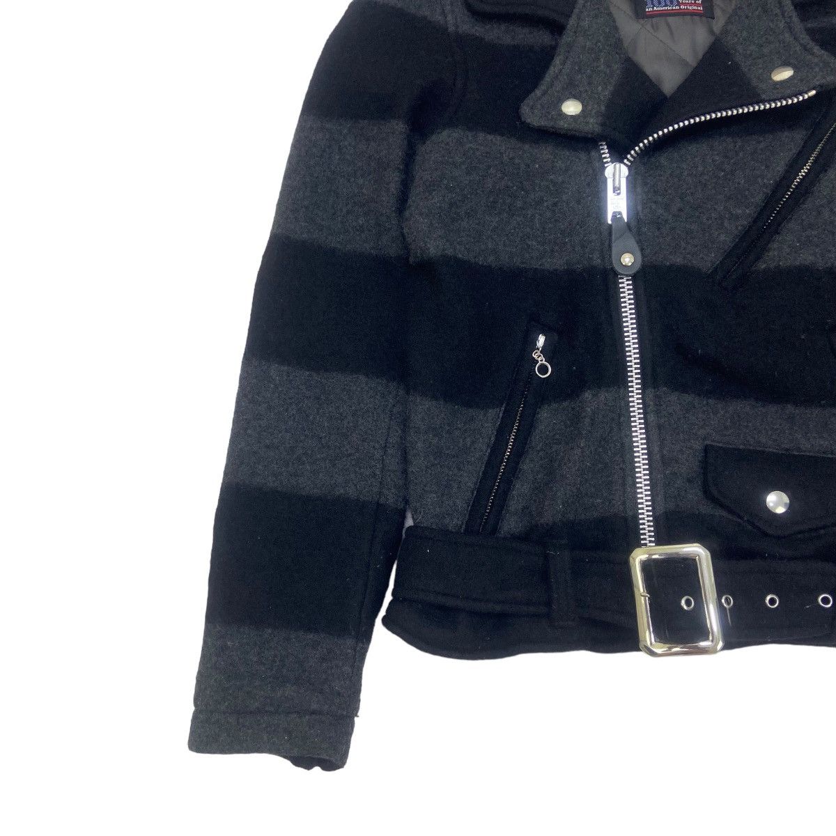Schott Schott Double Collar Biker Wool Jacket Size US XXS / EU 40 - 6 Thumbnail