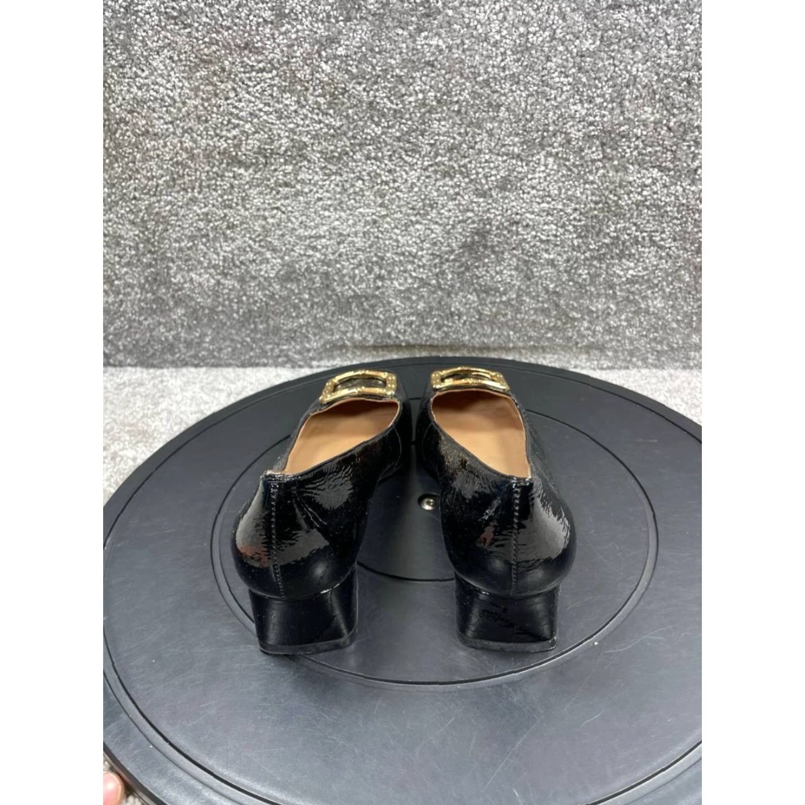 Lilly Pulitzer VINTAGE Lilly Pulitzer Heels Women Size 6 M Pump Black Patent Leather Square Toe Slip On Size US 6 / IT 36 - 6 Thumbnail
