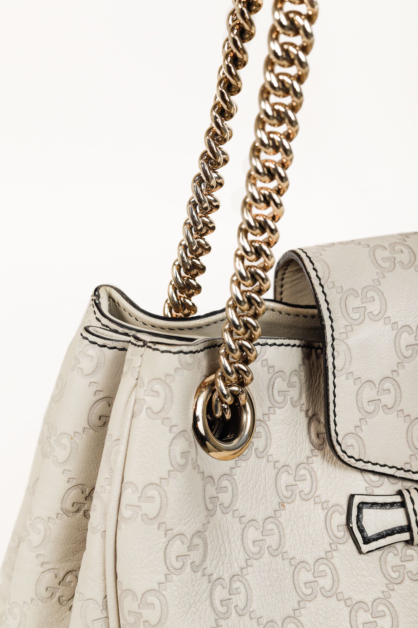 Gucci Gucci Medium Emily Off-White Guccissima Leather Shoulder Bag Size ONE SIZE - 8 Thumbnail