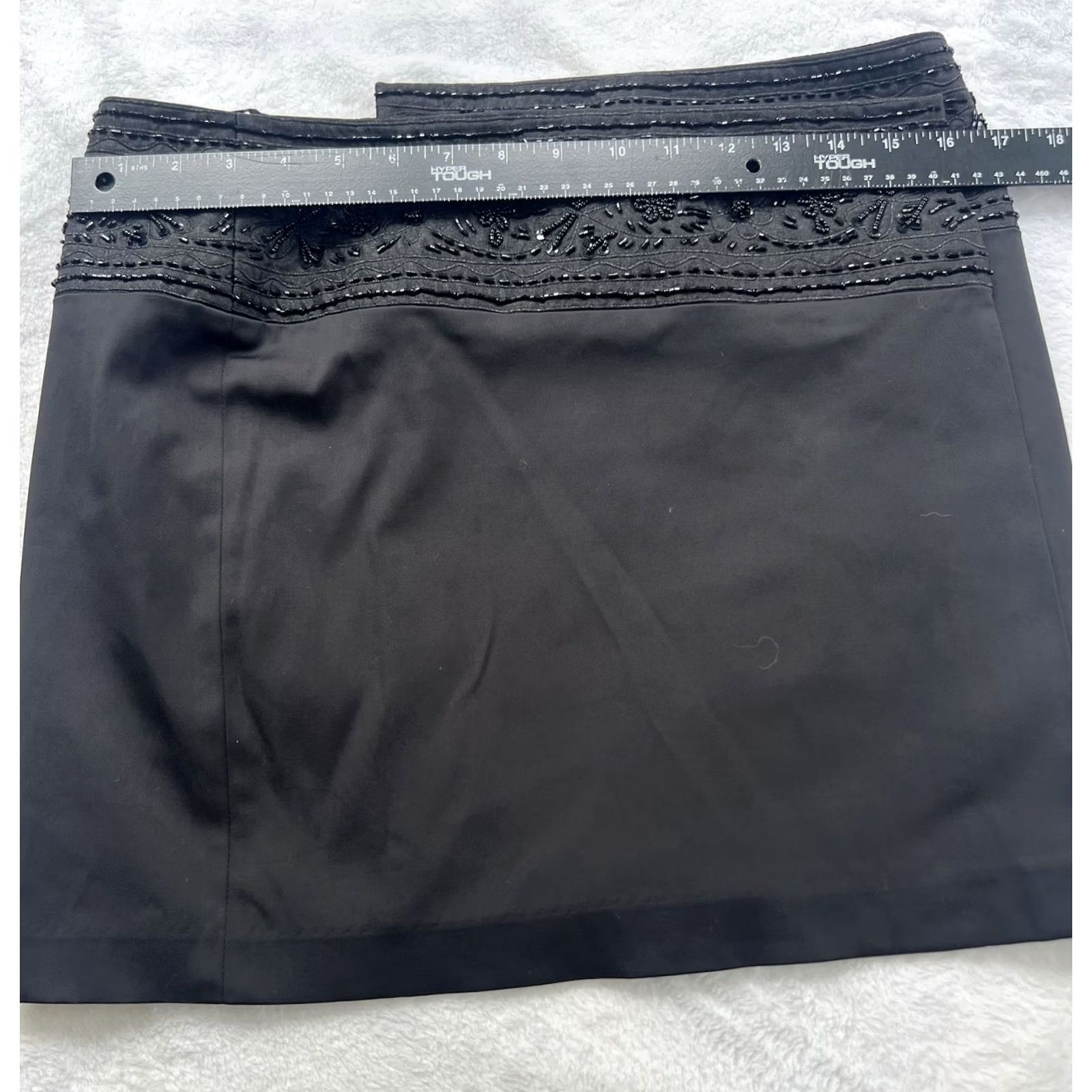 Express VINTAGE EXPRESS Black Beaded Waist Wrap Skirt Cotton Blend Washable 9/10 Womens Size 32" / US 10 / IT 46 - 6 Thumbnail