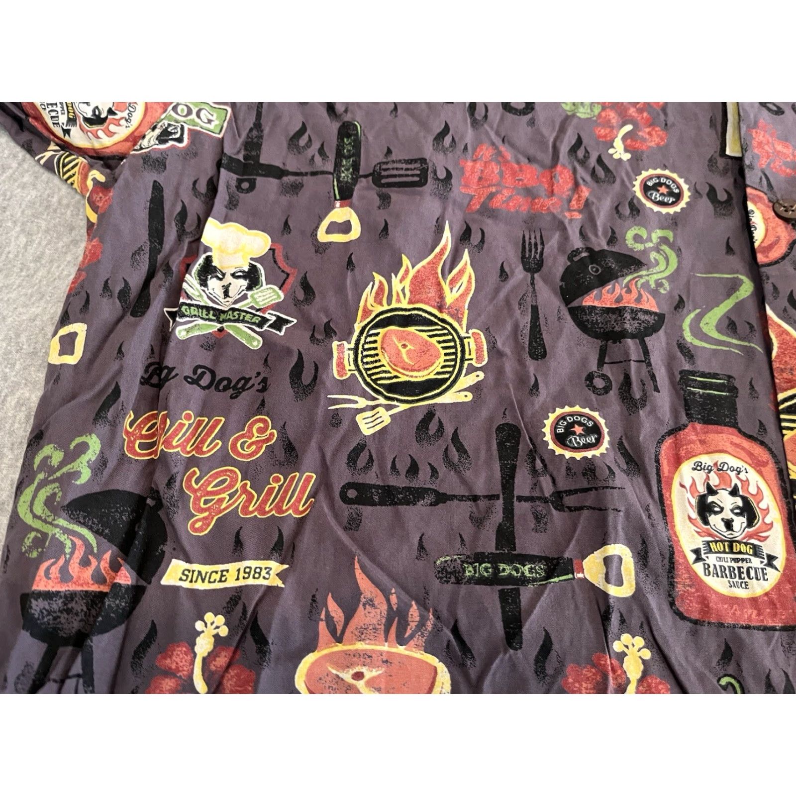 Big Dogs Big Dogs Button-Up Shirt Mens 2XL Short Sleeve Multicolor BBQ Beer Cartoon Dog Nature Outdoor USA Fun Novelty Shirt Mens 2XL Size US XXL / EU 58 / 5 - 3 Thumbnail