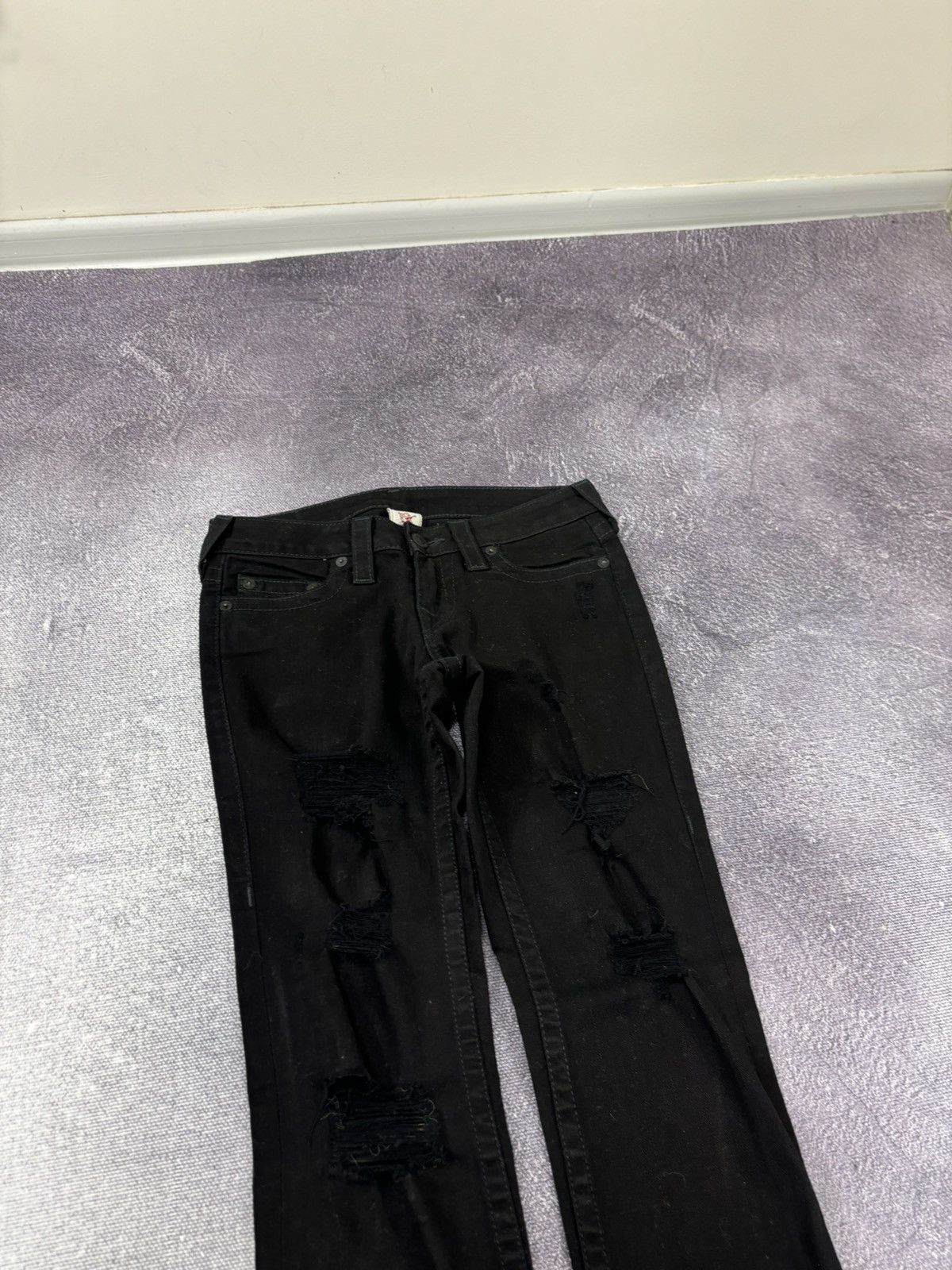 True Religion Vintage True Religion Y2K Women’s Ripped Black Skinny Jeans Size 27" / US 4 / IT 40 - 7 Thumbnail