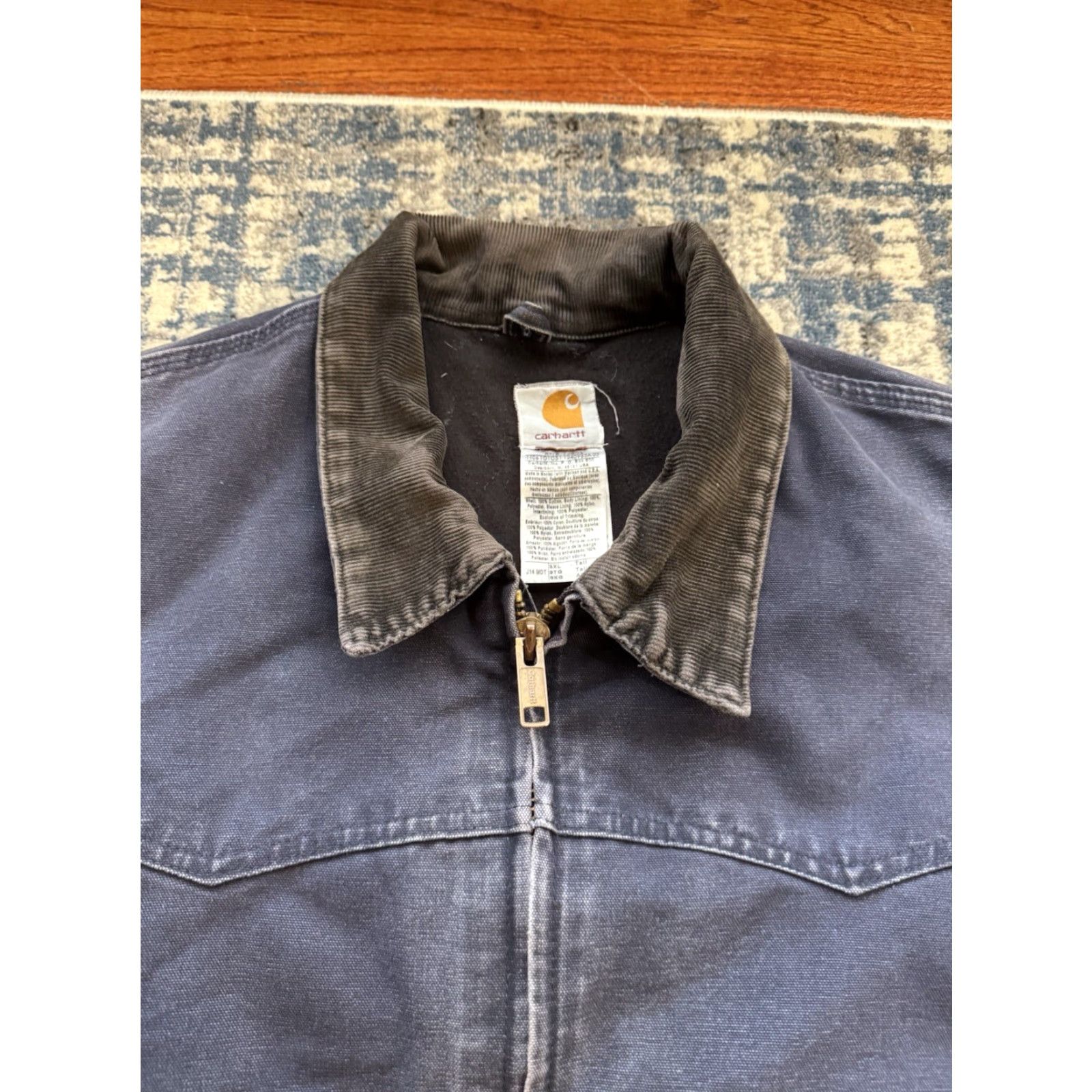 Carhartt VINTAGE Carhartt J14 MDT Santa Fe Jacket Men's Navy Quilted Workwear Coat 3XL Blue Carhartt J14 Mid-Length Quilted Canvas Coat Mens Jacket Size US XXL / EU 58 / 5 - 2 Thumbnail