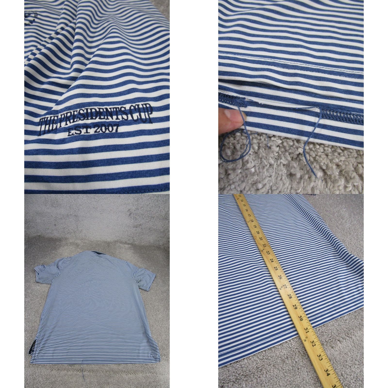 RLX Ralph Lauren RLX Ralph Lauren Polo Shirt Mens XL White Striped Stretch Short Sleeve Size US XL / EU 56 / 4 - 4 Thumbnail