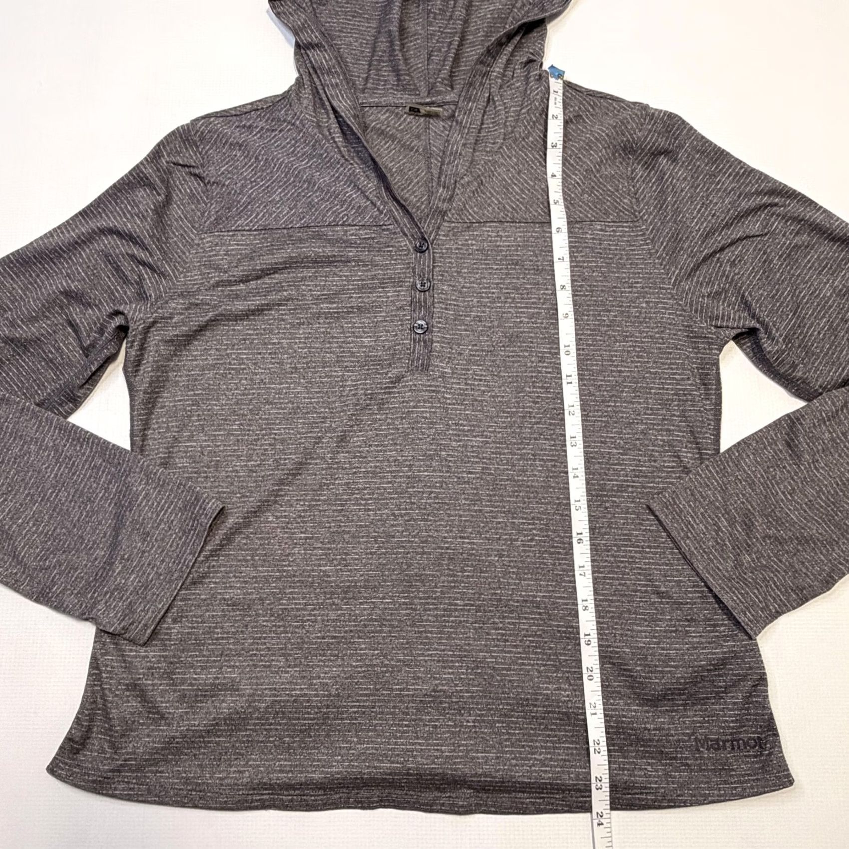 Marmot Marmot Womens Hoodie Shirt L Gray Lightweight Henley Hooded Pullover Top Regular Sweatshirt Activewear Winter Spring Fall Hiking Mens Womens Children Size L / US 10 / IT 46 - 4 Thumbnail