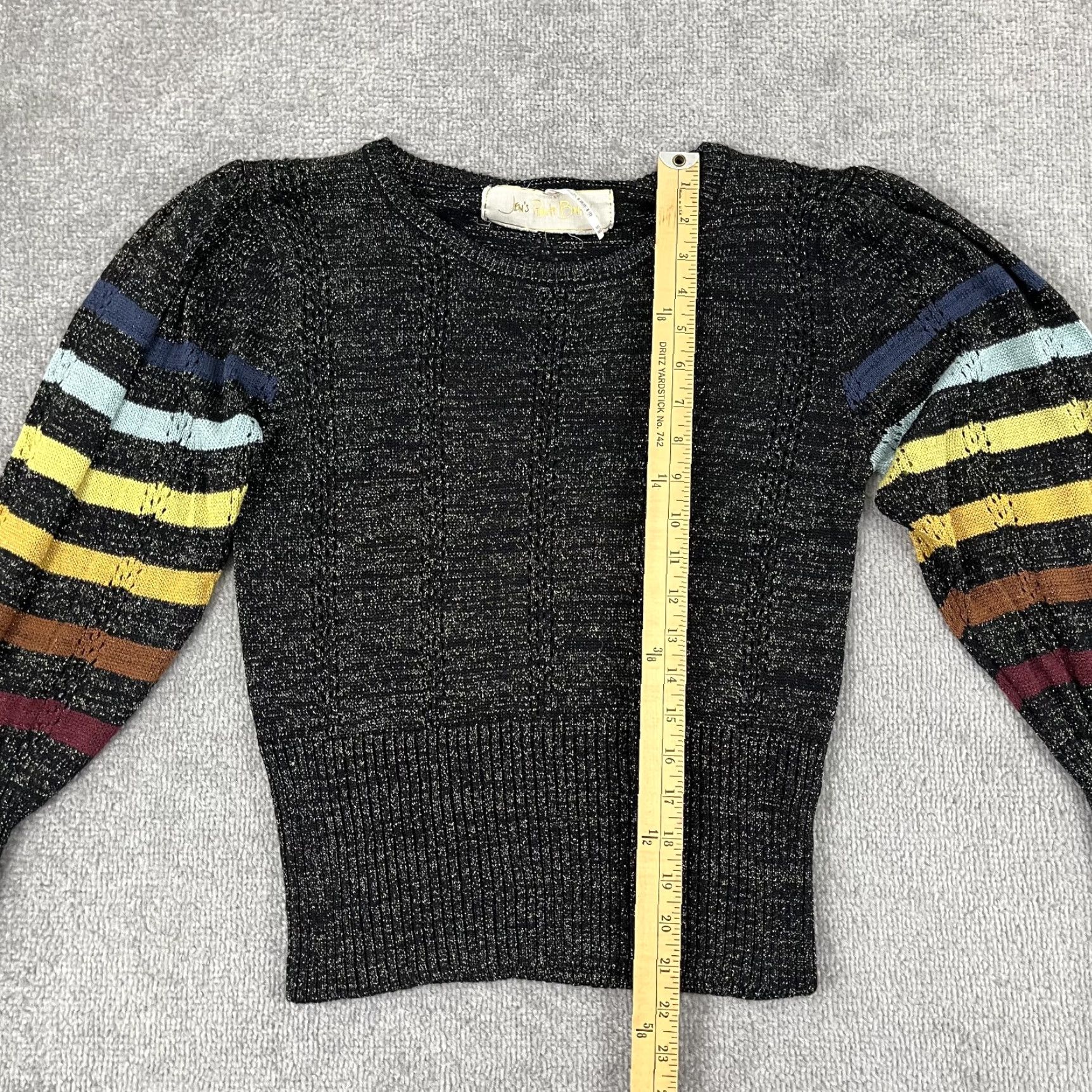 Vintage VINTAGE Jens Pirate Booty Luciana Sweater Womens M/L Black Metallic Ribbed Rayon Casual, Party, Workwear, Fall Winter Size M / US 6-8 / IT 42-44 - 4 Thumbnail