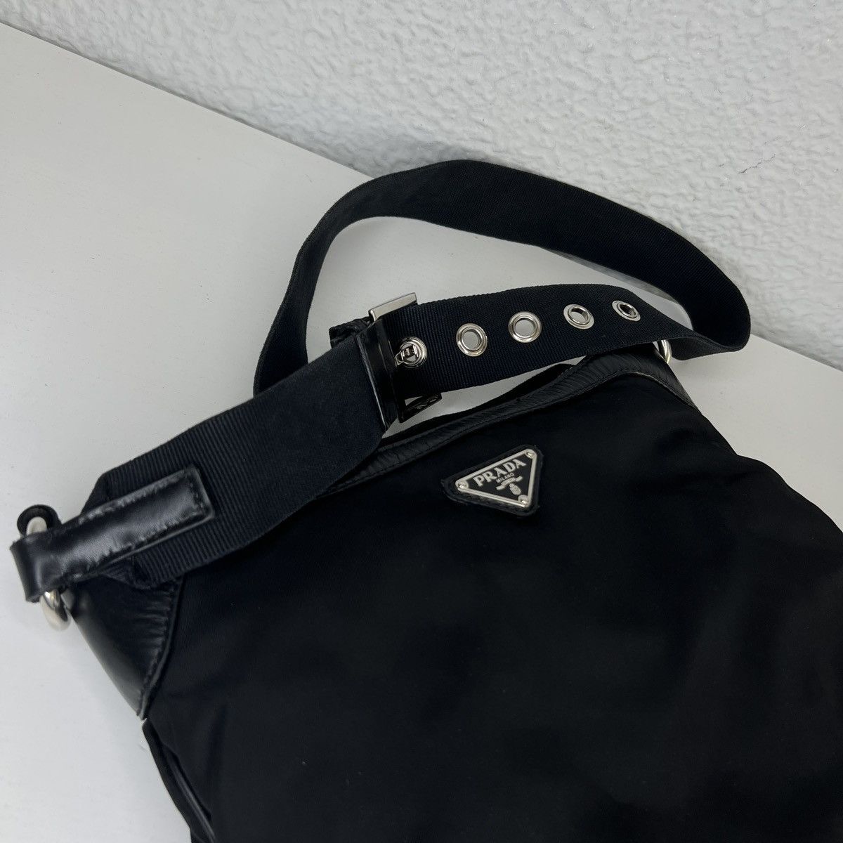 Prada Prada Shoulder Crossbody Satchel Messenger Bag ReNylon Black Size ONE SIZE - 7 Thumbnail