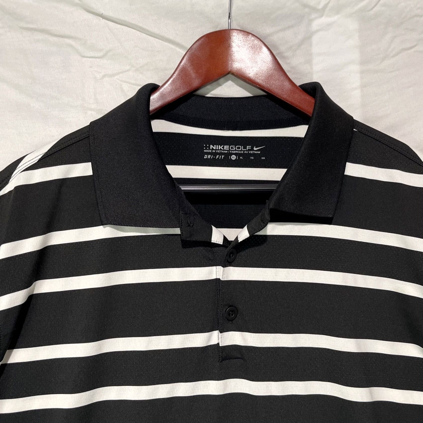 Nike Nike Golf Shirt Polo Mens XL Dri Fit Black Striped Button Size US XL / EU 56 / 4 - 3 Thumbnail