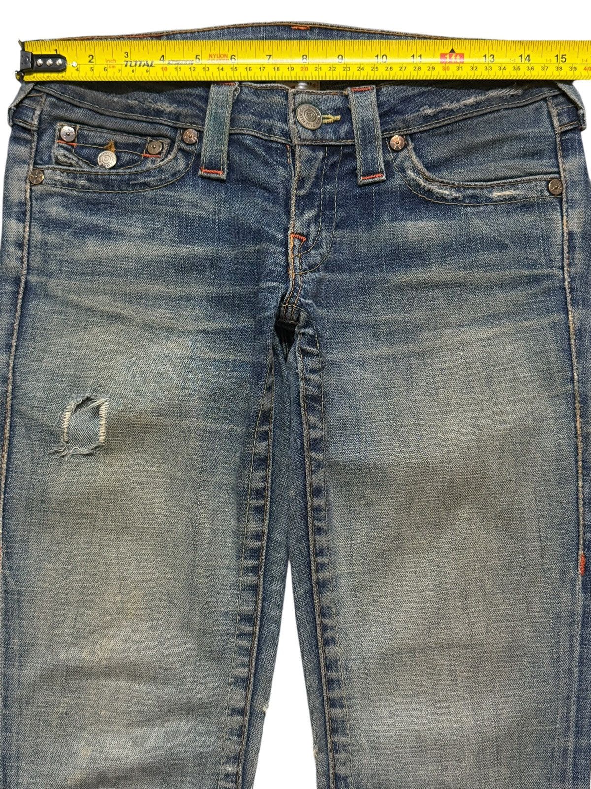 True Religion Vintage Usa 90s True Religion Mud Wash Faded Wide Leg Flared Size US 30 / EU 46 - 11 Thumbnail