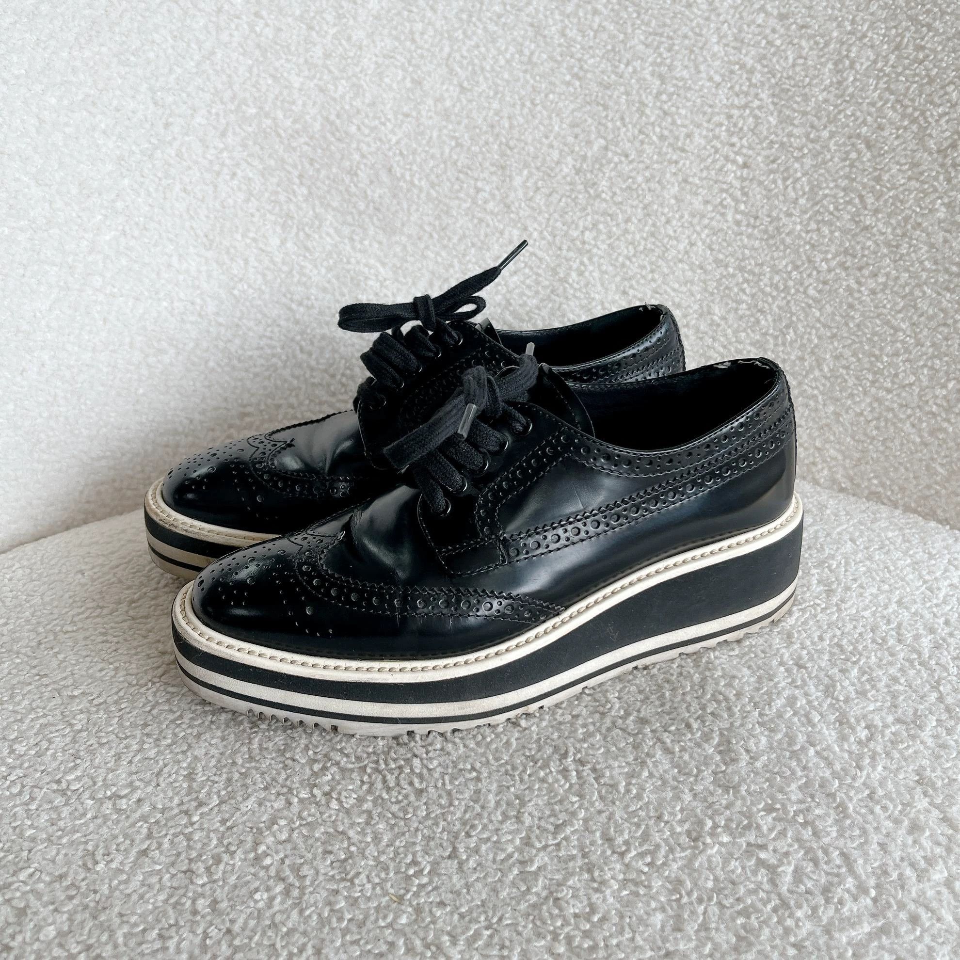 Prada Prada Black Platform Shoes 35 5276 Size US 4.5 / IT 34.5 - 1 Thumbnail