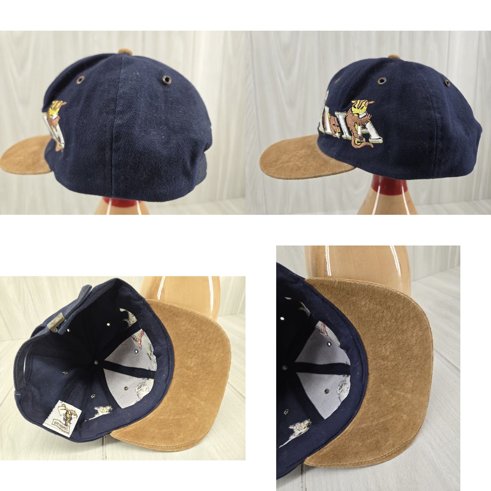 Vintage VINTAGE HaT Australia Suede Brim Hat Embroidered Cap Strapback Mens Adjustable Black 90s Australia Vintage Distressed Embroidered Cap Strapback Size ONE SIZE - 9 Thumbnail