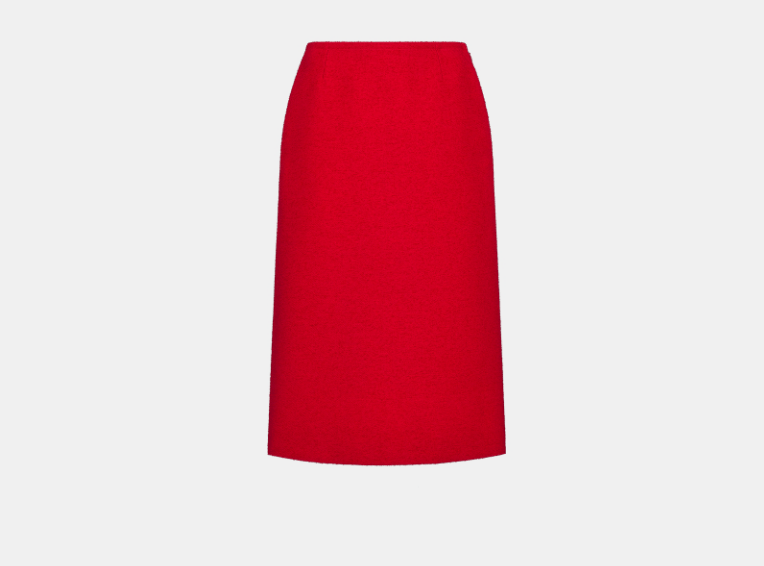 Dior o1w1db10326 511J49 Mid-Length Skirt in Bright Red Size 30" / US 8 / IT 44 - 1 Thumbnail