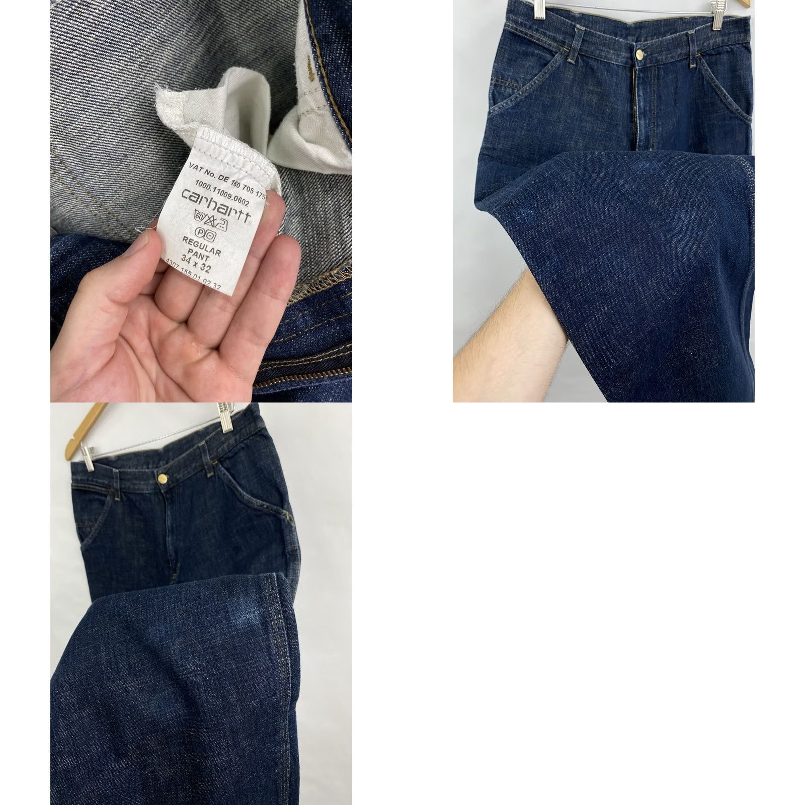 Carhartt VINTAGE Carhartt Jeans 90s Blue 34/32 Men Jeans 90s Vintage Carhartt Work Jeans Mens Blue 90s Size US 34 / EU 50 - 8 Thumbnail