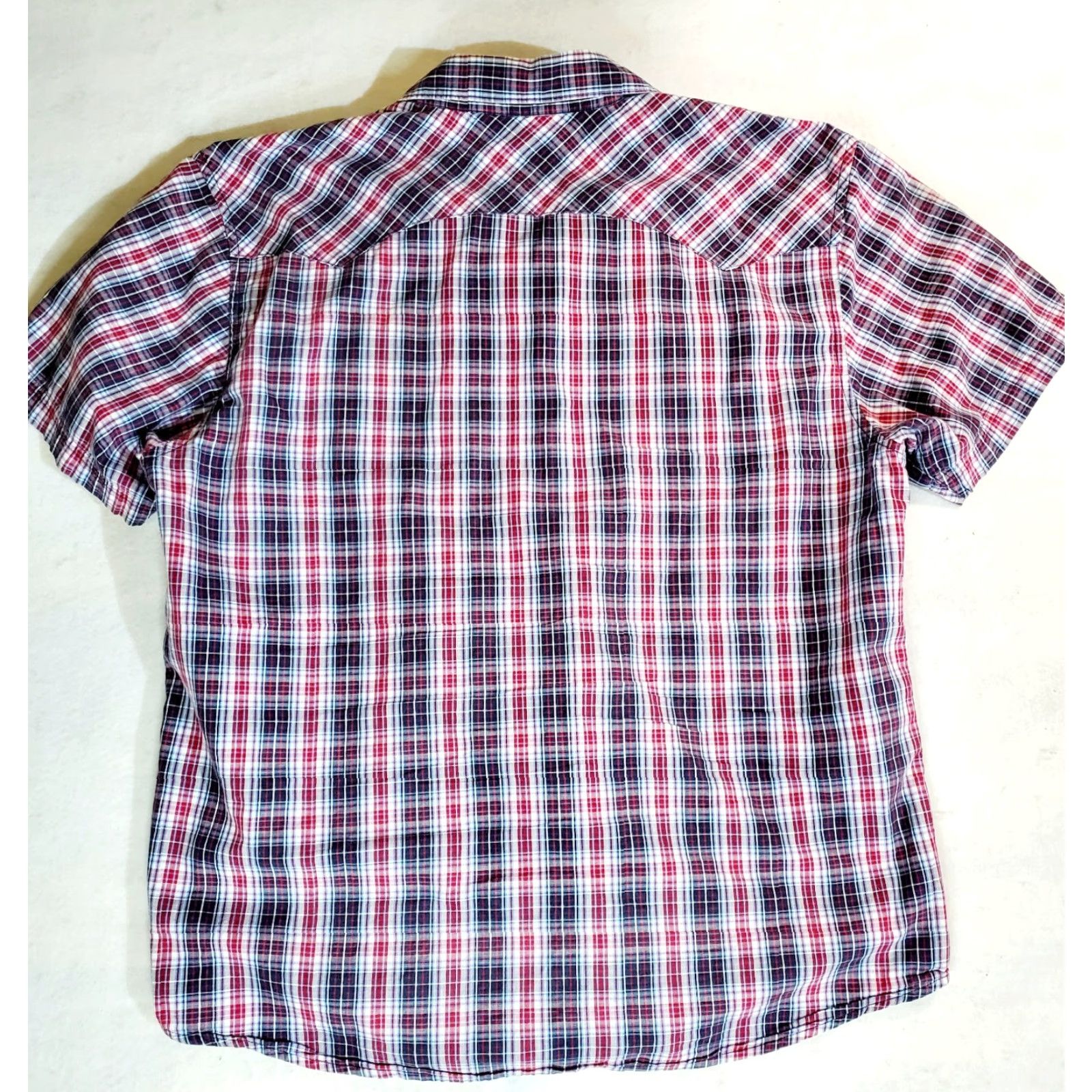 Levi's Levi's Signature Pearl Snap Mens Western Shirt Plaid XXL Regular Cotton Polyester Blend Short Sleeve Button-Up Button Pocket Western Theme Size US XXL / EU 58 / 5 - 5 Thumbnail
