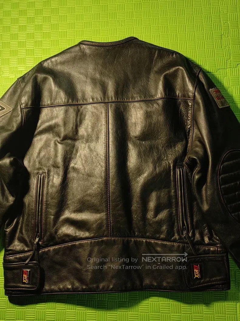 Schott Schott Black and red color-blocked motorcycle leather jack Size US XXL / EU 58 / 5 - 7 Thumbnail