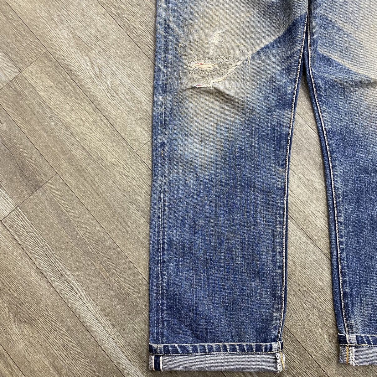 Levi's Vintage Clothing 1990s Vintage Levi’s LVC Big E Distressed Selvedge Denim Size US 29 - 6 Thumbnail