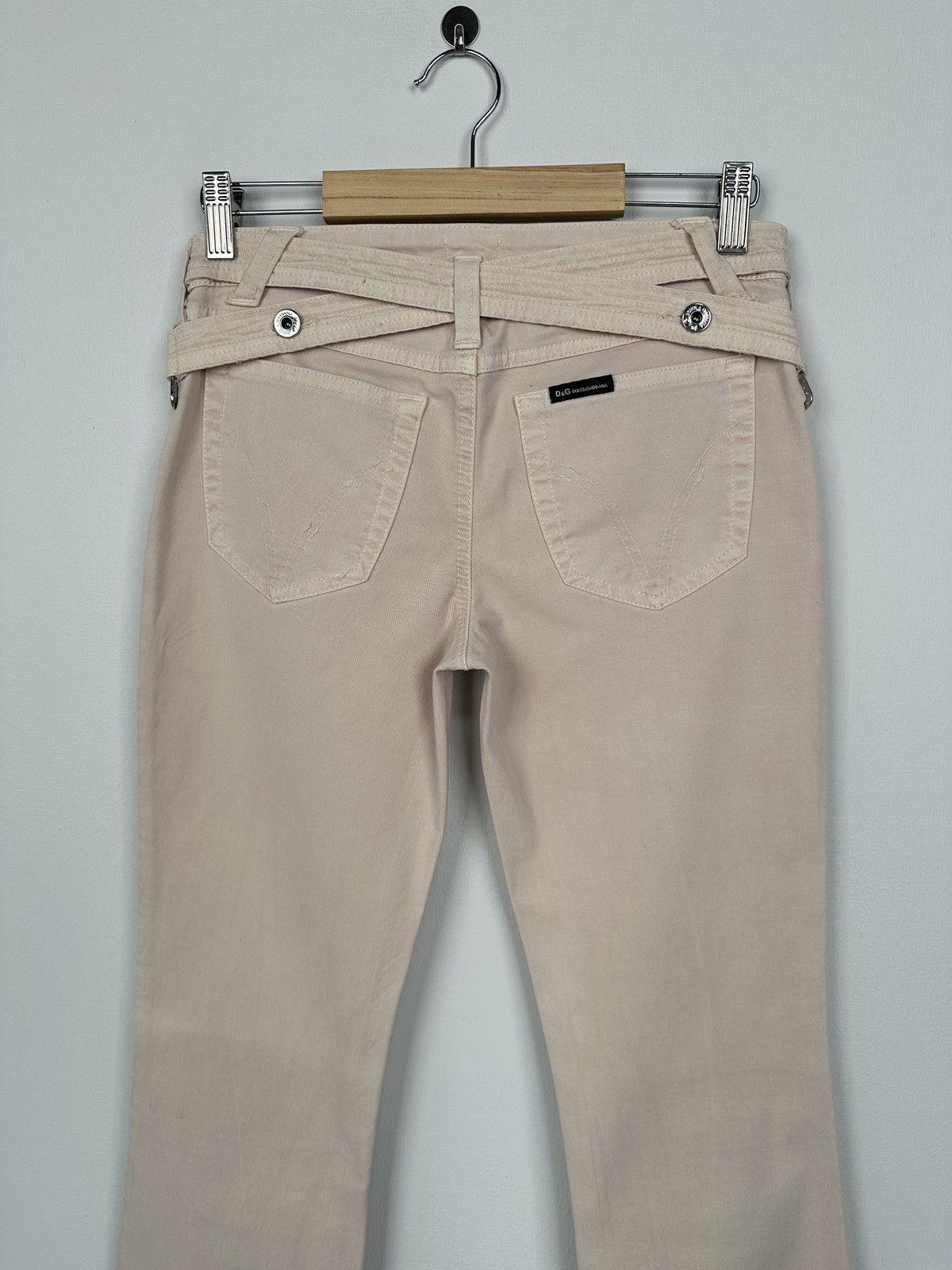 Dolce & Gabbana DOLCE & GABBANA Jeans Light Pink Flared Belted Pants size 26 Size 26" / US 2 / IT 38 - 7 Thumbnail