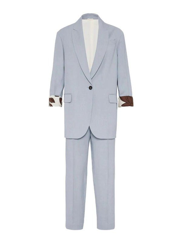 Brunello Cucinelli o1la1rc1a0425 Ladys Pants Suit in Grey Size XL / US 12-14 / IT 48-50 - 1 Thumbnail