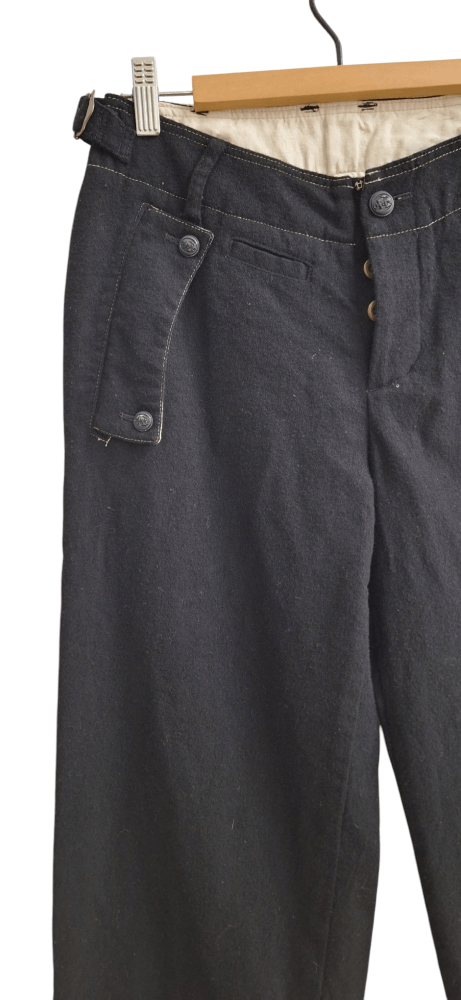 Designer × Pas de Calais Pas De Calais Baggy Wide Wool Adjustable Waist Pants Size US 29 - 5 Thumbnail