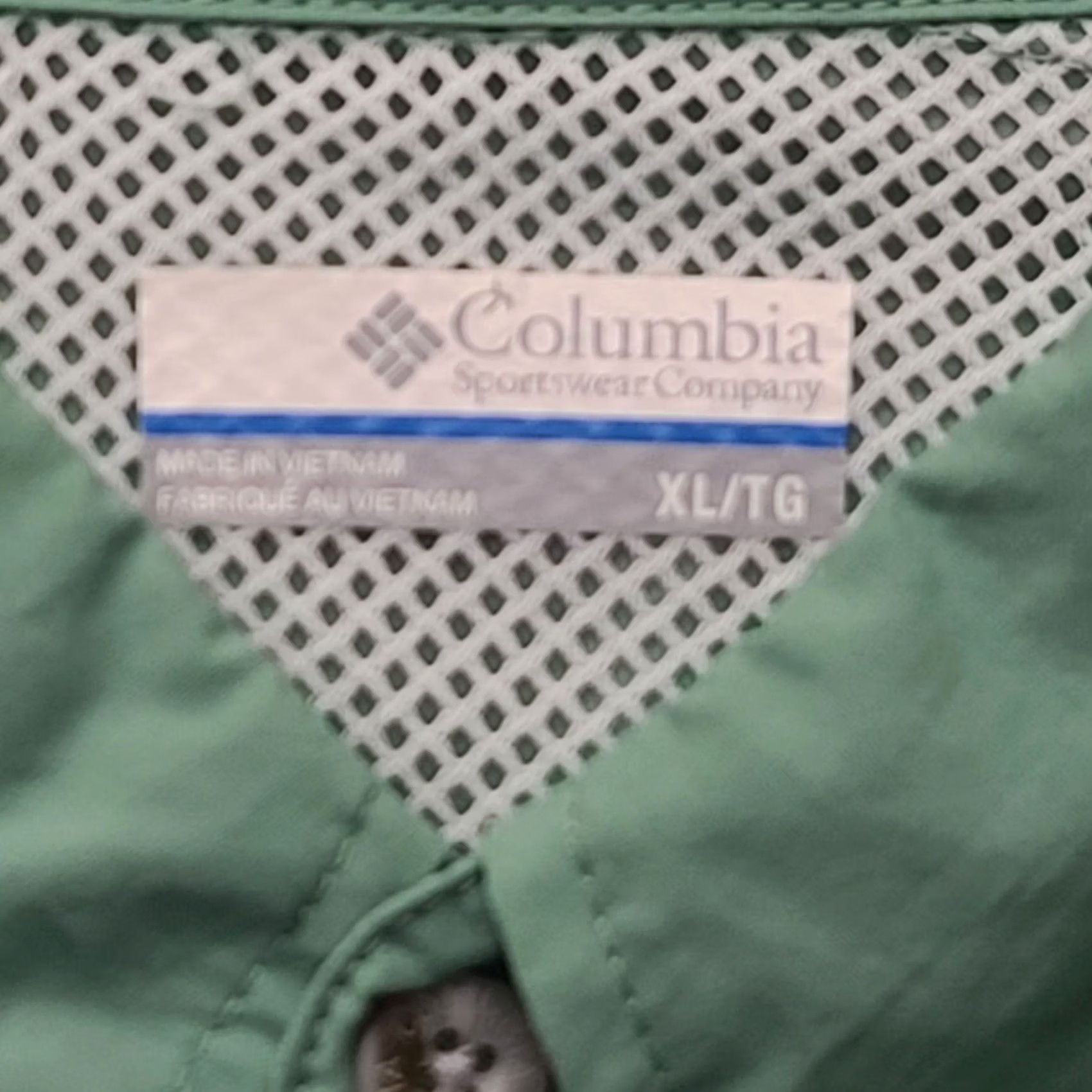Vintage Columbia PFG Omni-Shade Shirt Mens XL Relaxed Short Sleeve Button-Down Collared Vented Outdoors Green Nylon Knit Size US XL / EU 56 / 4 - 2 Thumbnail