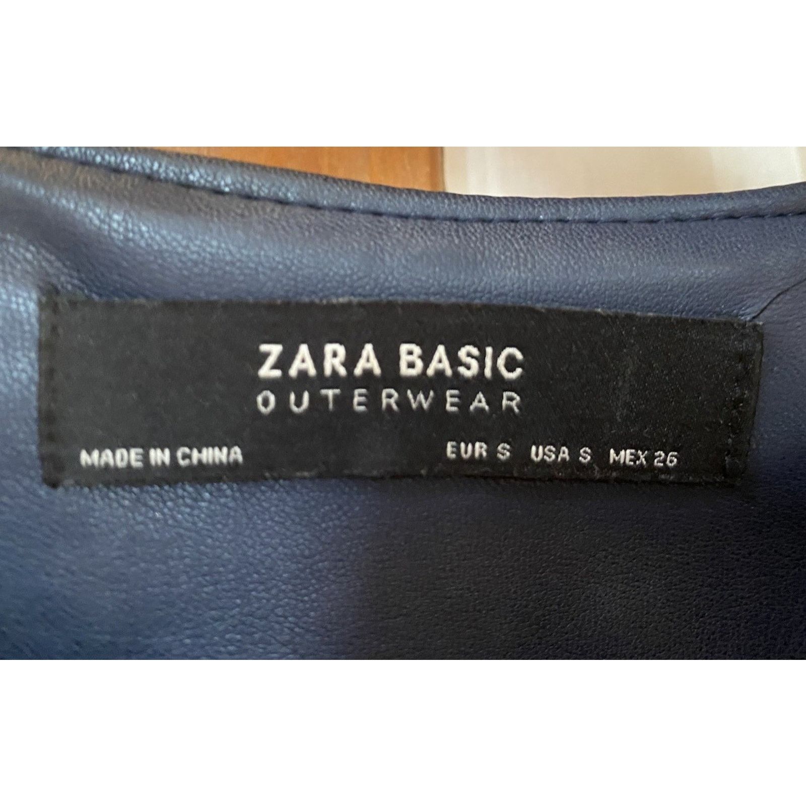 Zara Zara Basic Outerwear Blue Faux Leather Peplum Jacket Women 8 Size M / US 6-8 / IT 42-44 - 2 Thumbnail