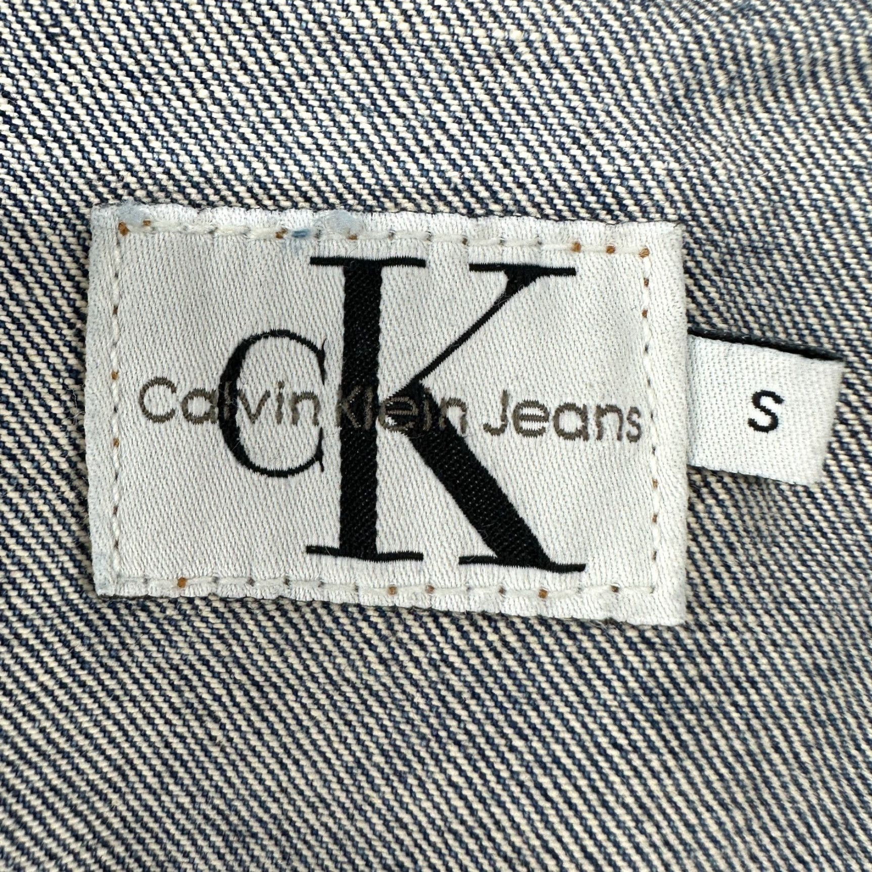 Calvin Klein VINTAGE Calvin Klein Vest Womens S Blue Denim Trucker 90s Crop Mid-Length Jacket/Coat Style Polo Jeans Co Fleece Zipper Button Logo Size S / US 4 / IT 40 - 3 Thumbnail