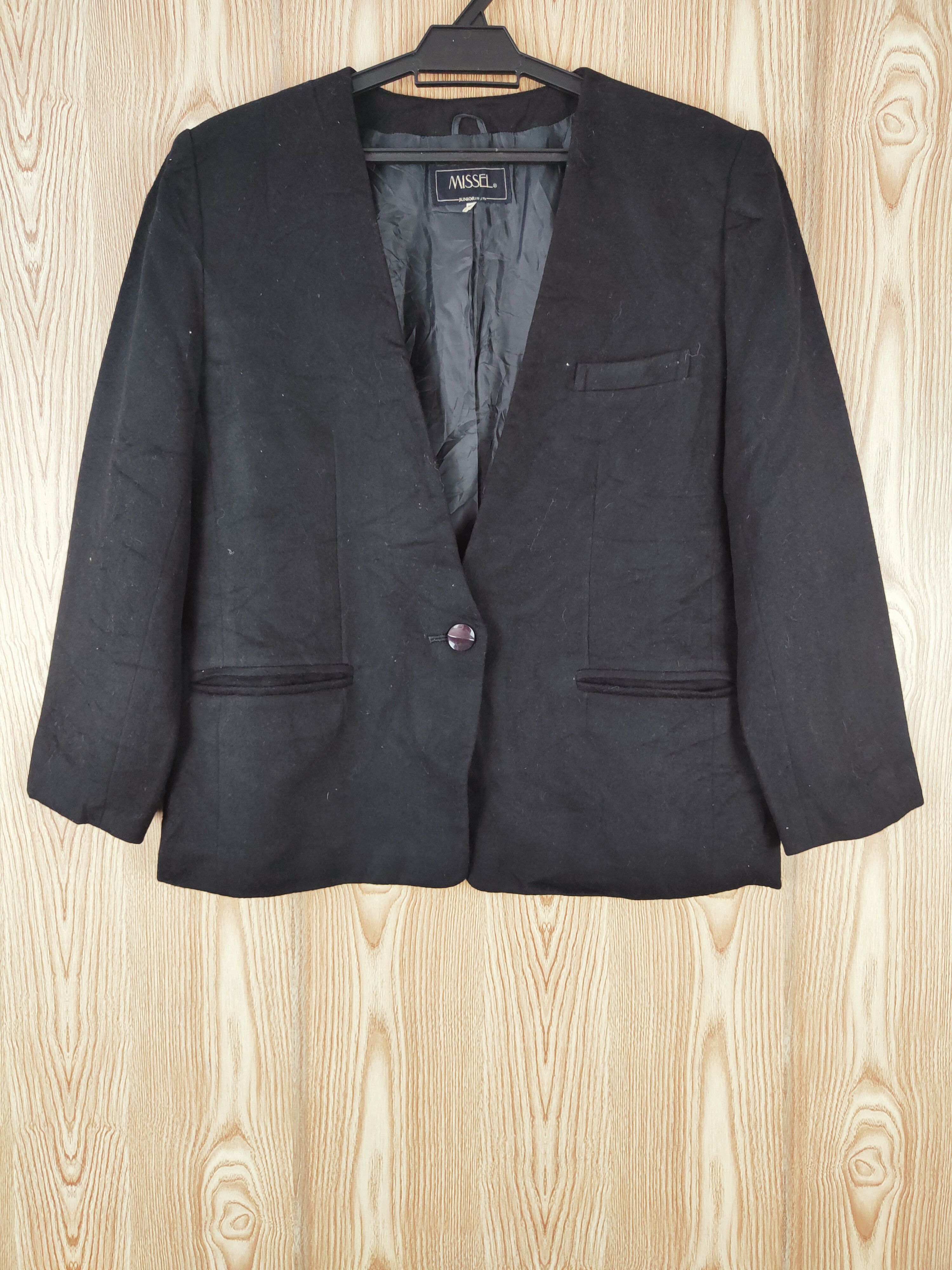 Japanese Brand × Vintage luxury Fashion Design by Missel Black Wool Blazers Size US L / EU 52-54 / 3 - 1 Thumbnail