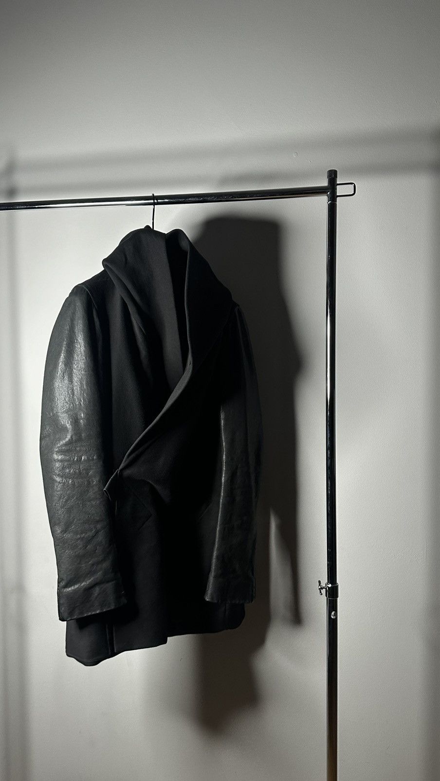 Rick Owens Coat with leather sleeves Size US L / EU 52-54 / 3 - 15 Thumbnail