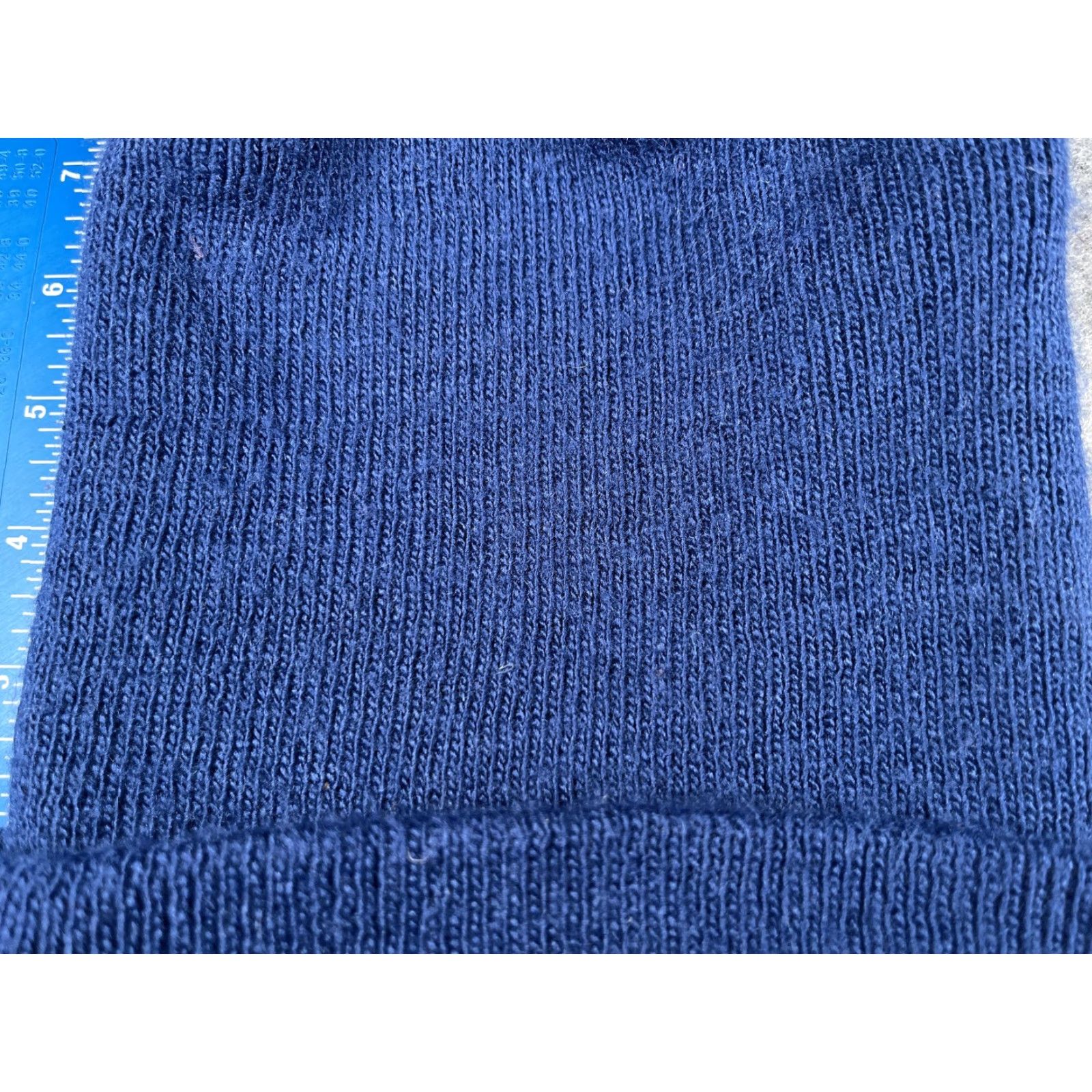 Vintage Knit Beanie Mens One Size Blue Solid Warm Stretch Casual Winter Size ONE SIZE - 2 Thumbnail
