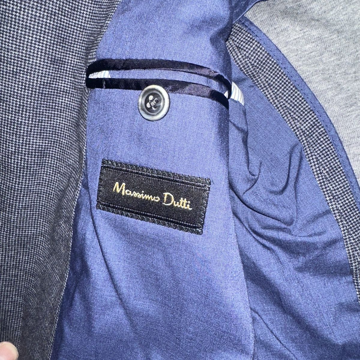 Massimo Dutti Massimo Dutti Hooded Blazer Men’s Navy & Grey Size M-L 42 Size 42S - 9 Thumbnail