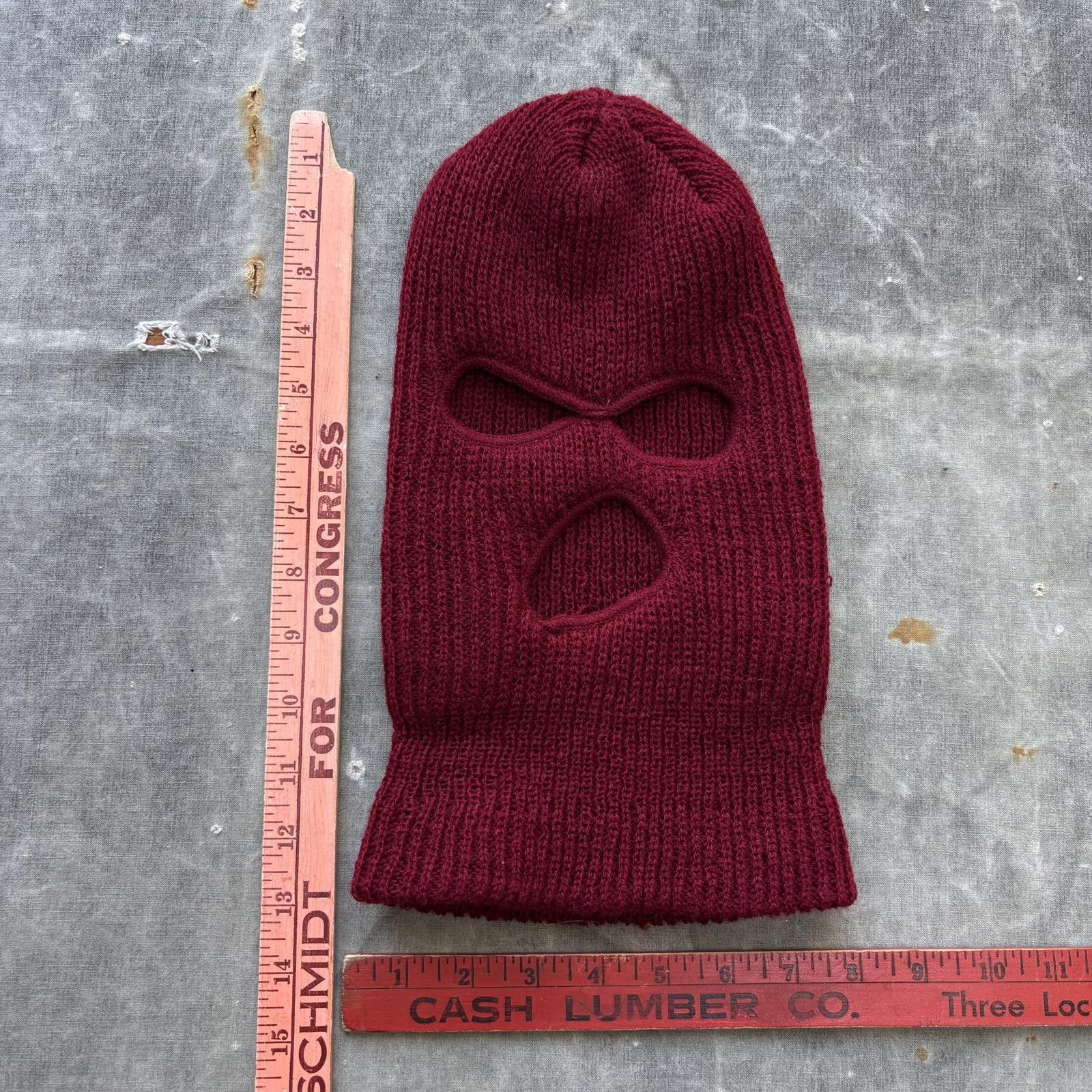 Vintage Vintage 80s 90s Maroon Burgundy Ski Mask Shiesty Balaclava Size ONE SIZE - 3 Thumbnail