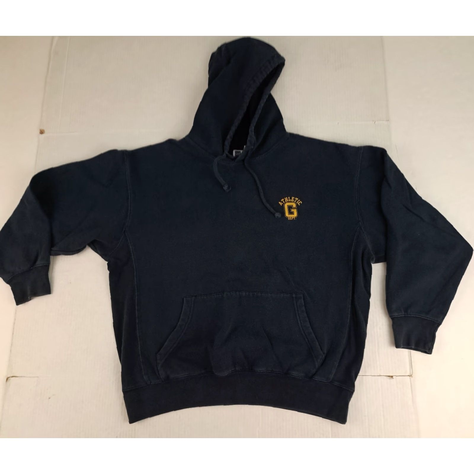 Gap VINTAGE Gap Hooded Sweatshirt Navy Athletic Reverse Weave Medium Pullover Crew Neck Long Sleeve Unisex Adults 90s Style Size US M / EU 48-50 / 2 - 4 Thumbnail