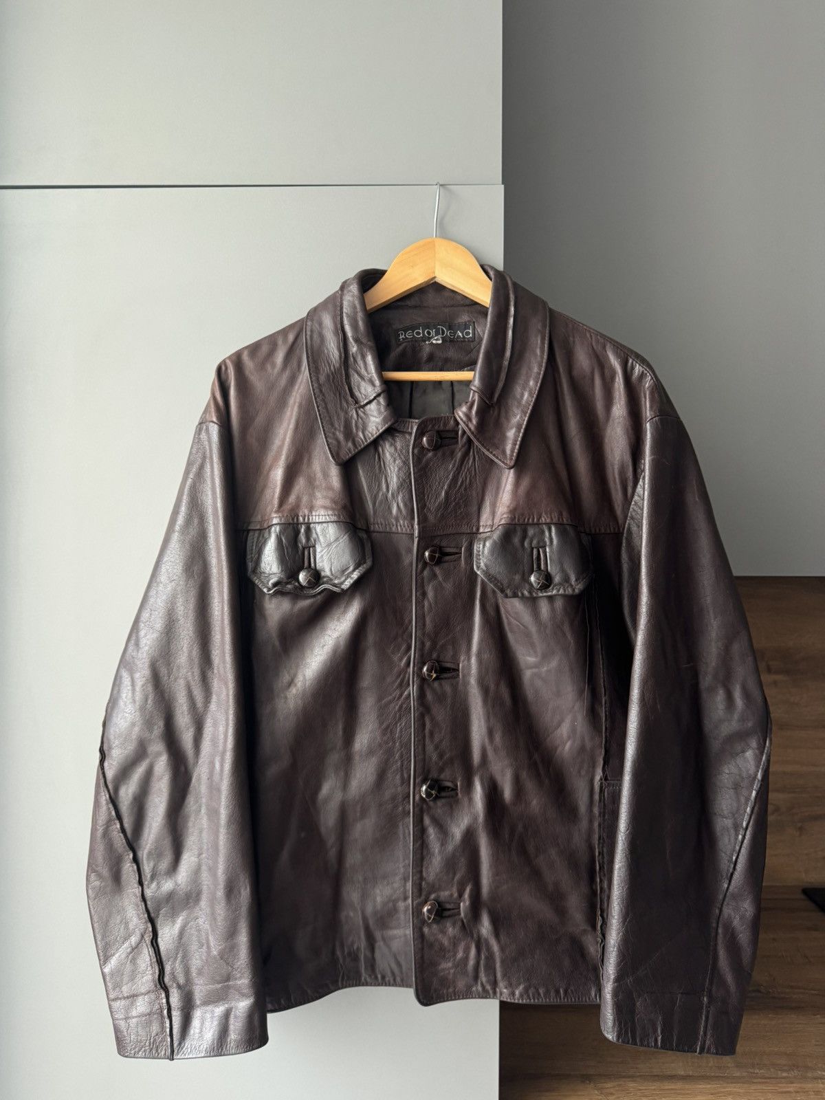Hysteric Glamour Vintage Avant-Garde Brown/Burgundy Leather Jacket Y2K Punk Size US L / EU 52-54 / 3 - 1 Thumbnail