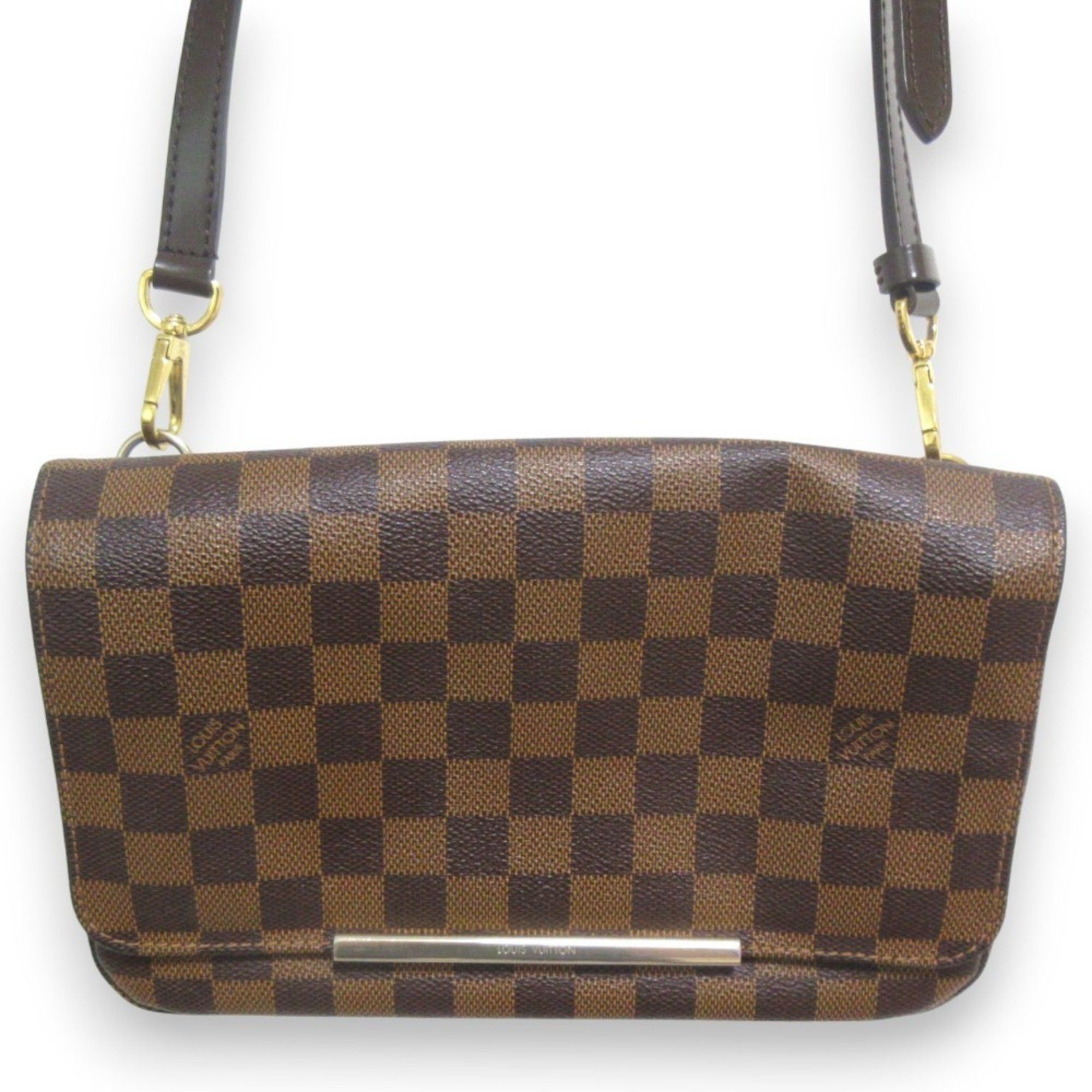 Louis Vuitton Damier Hoxton Pm Shoulder Bag N41257 Brown Gold Hardware Women's