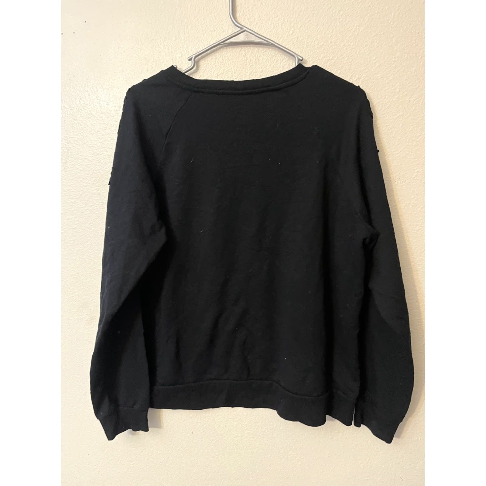 Gloria Vanderbilt Gloria Vanderbilt Sweatshirt Black LS Embellished Crew Neck Lace Size L Women Drk Black All Seasons Casual, Workwear, Travel Size L / US 10 / IT 46 - 2 Thumbnail
