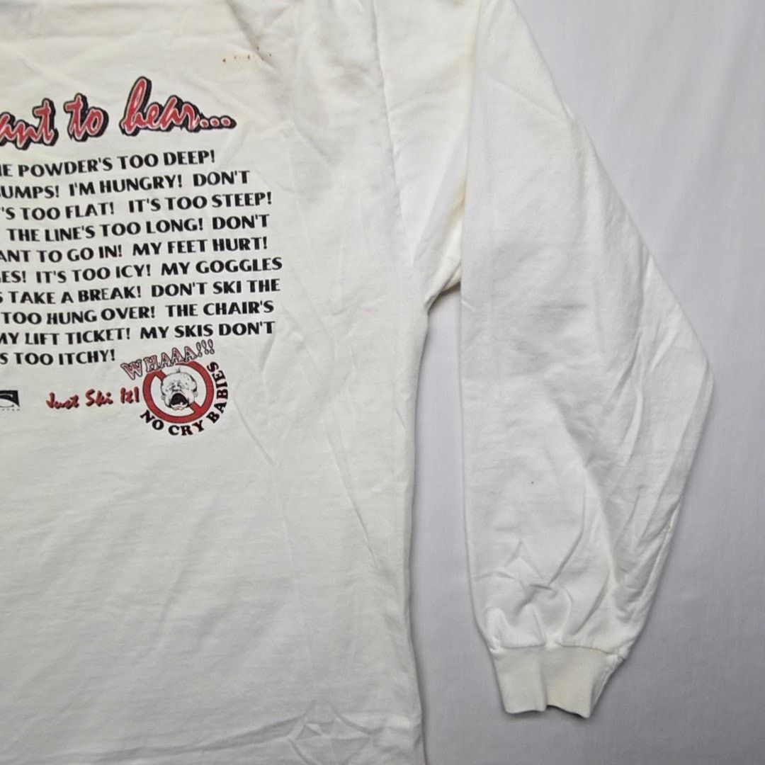 Hanes Vintage Ski Graphic Long Sleeve Shirt White L Funny Shirt Size US L / EU 52-54 / 3 - 6 Thumbnail