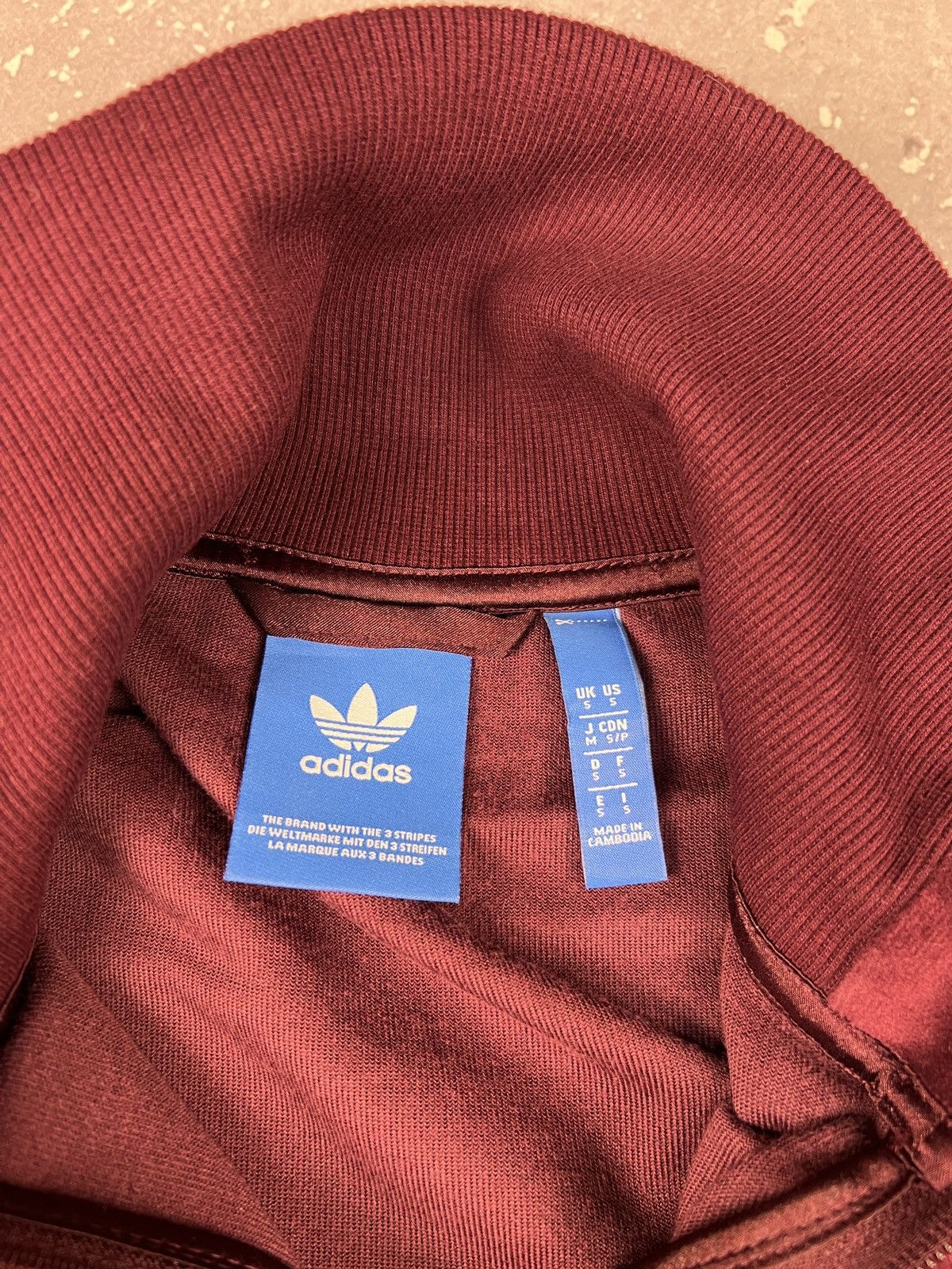 Adidas RARE Retro Adidas Velour Tack Top Jacket Mens S-M Burgandy Size US M / EU 48-50 / 2 - 6 Thumbnail
