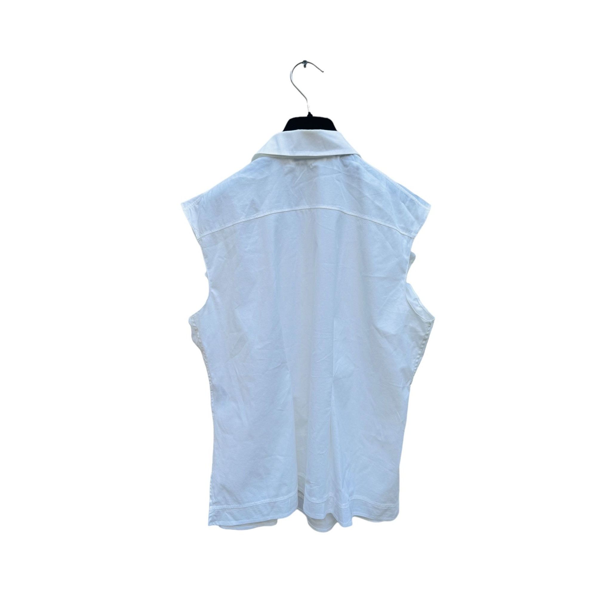 Jil Sander Sleeveless White Blouse Shirt Size XS / US 0-2 / IT 36-38 - 3 Thumbnail