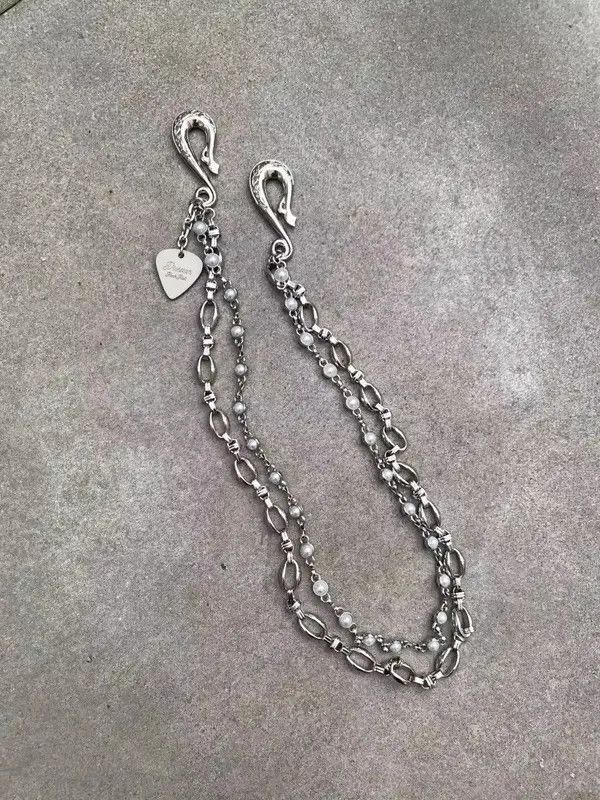 Other Retro Carving Flowers Metal Pearl Double Pant Chain Size ONE SIZE - 2 Thumbnail