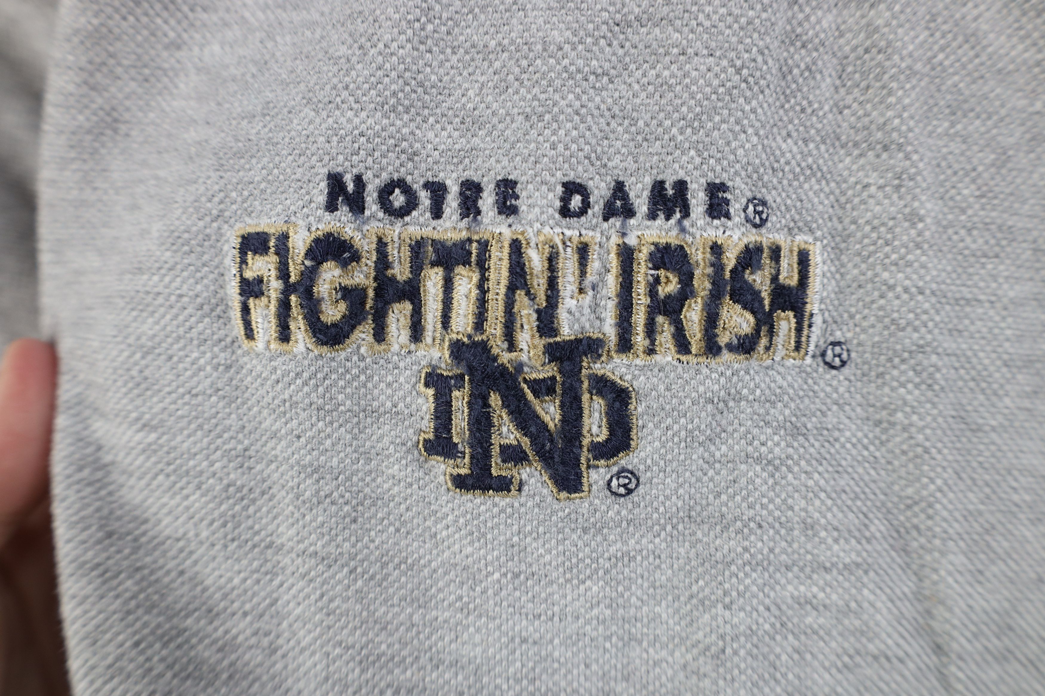 Vintage Vintage 90s Notre Dame University Fighting Irish Polo Shirt Size US L / EU 52-54 / 3 - 4 Thumbnail