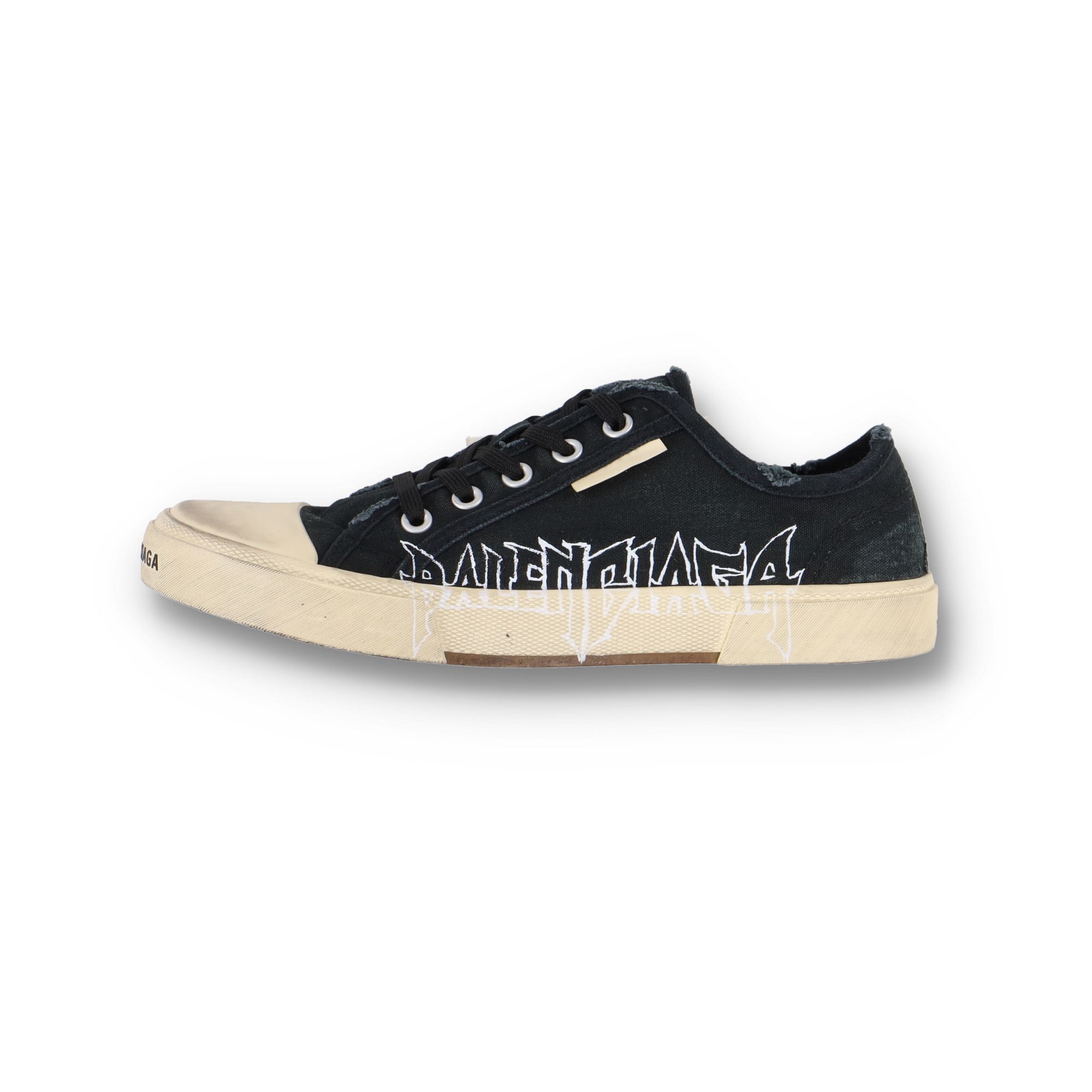 Balenciaga Black Graffiti DIY Logo Paris Low Top Trainers Size US 8 / EU 41 - 1 Thumbnail