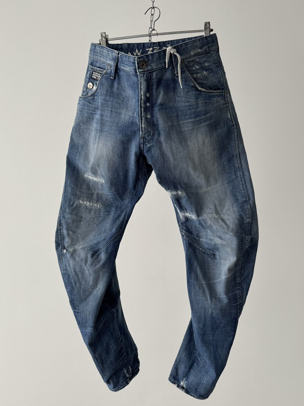 G-Star RAW Arc Loose Tapered Distressed Faded Jeans Pants
