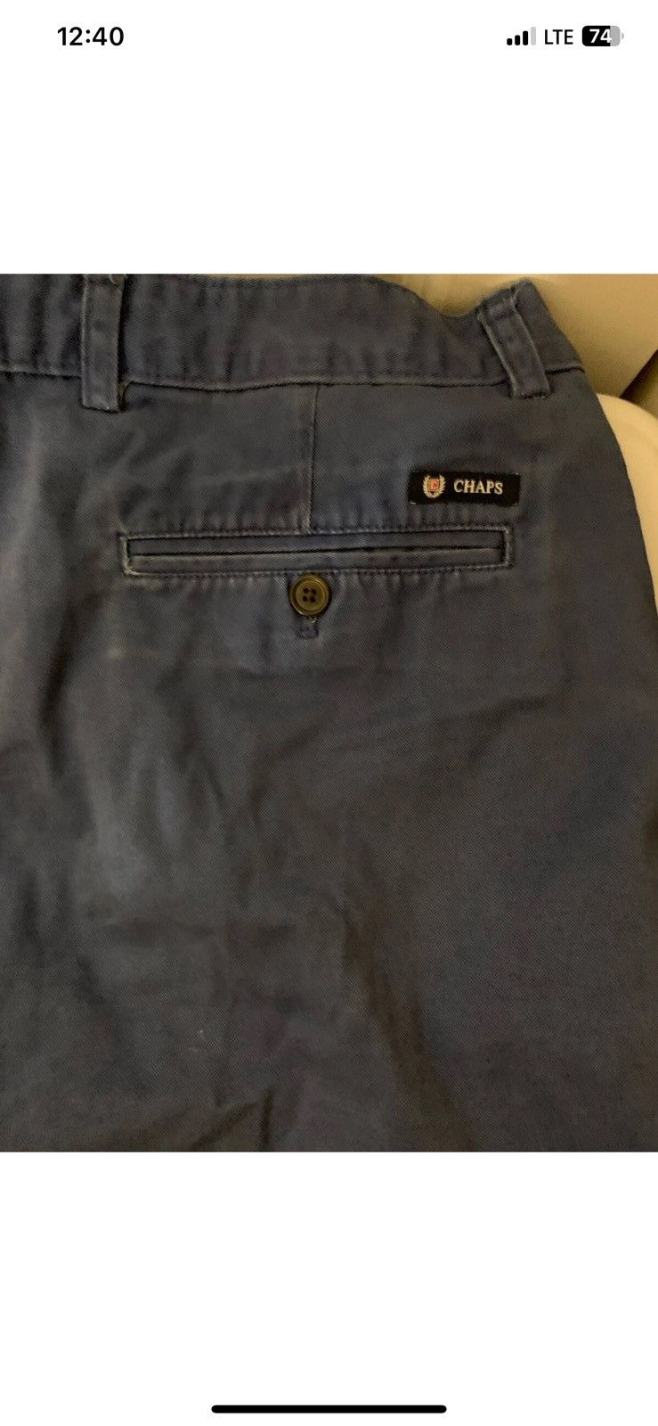 Chaps Chaps Khaki Shorts Blue Flat Front Size 36 Zipper Fly Size US 36 / EU 52 - 3 Thumbnail