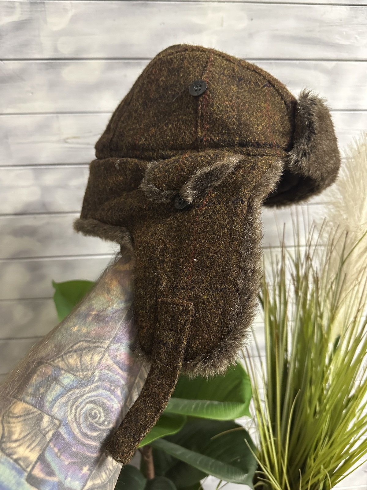 Harris Tweed Rare Hat Harris Tweed Fair Fur Fuzzi Style Y2K Size ONE SIZE - 4 Thumbnail