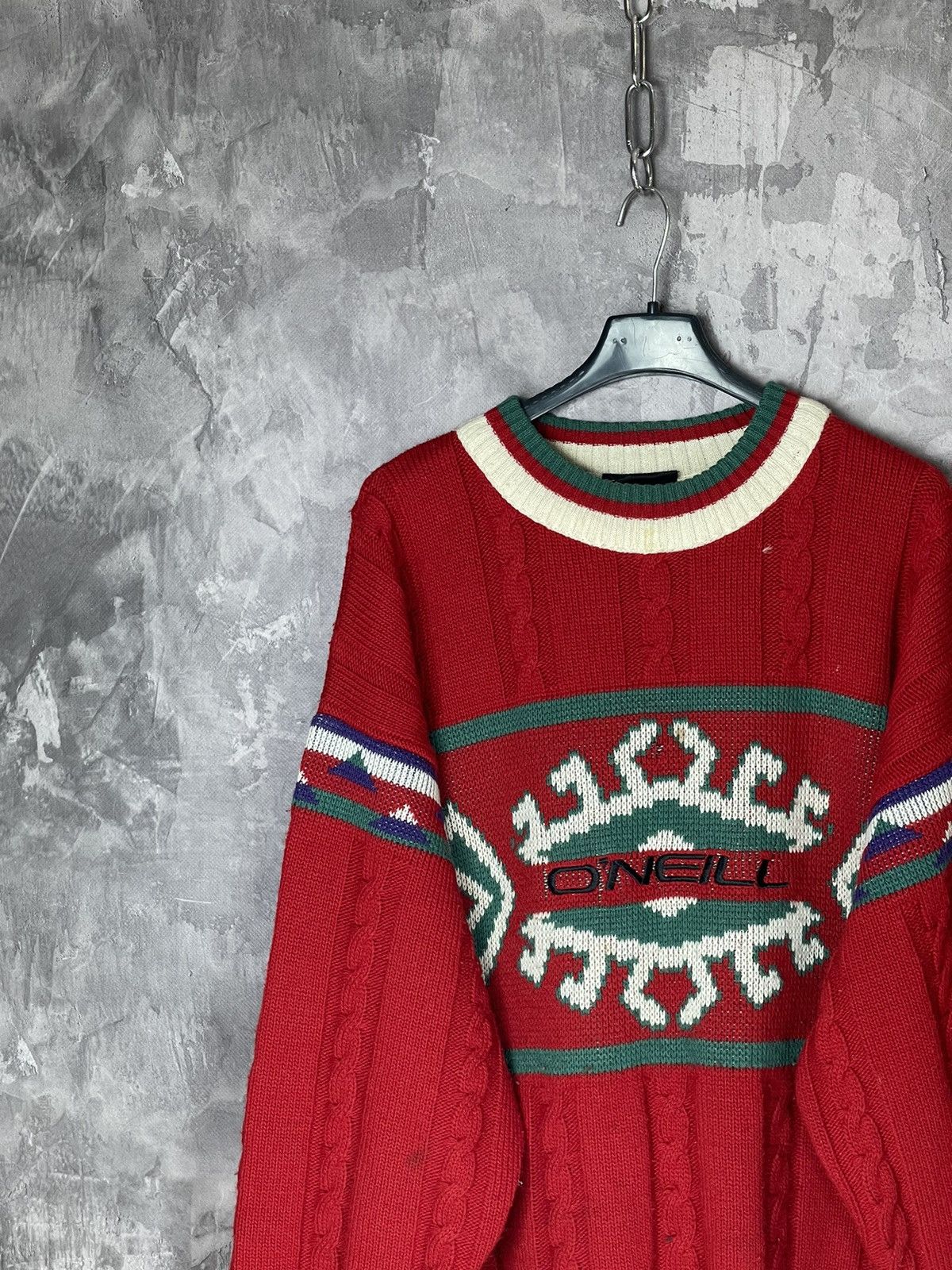 O'Neill × Vintage VINTAGE ONEILL KNIT SWEATER SPELLOUT VERY RARE Size US L / EU 52-54 / 3 - 3 Thumbnail